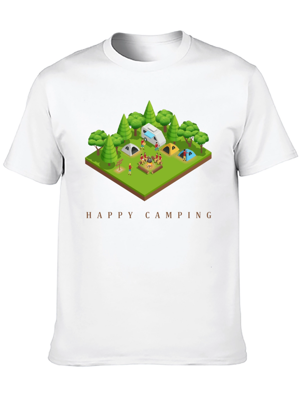 Happy Camping Black T-Shirt