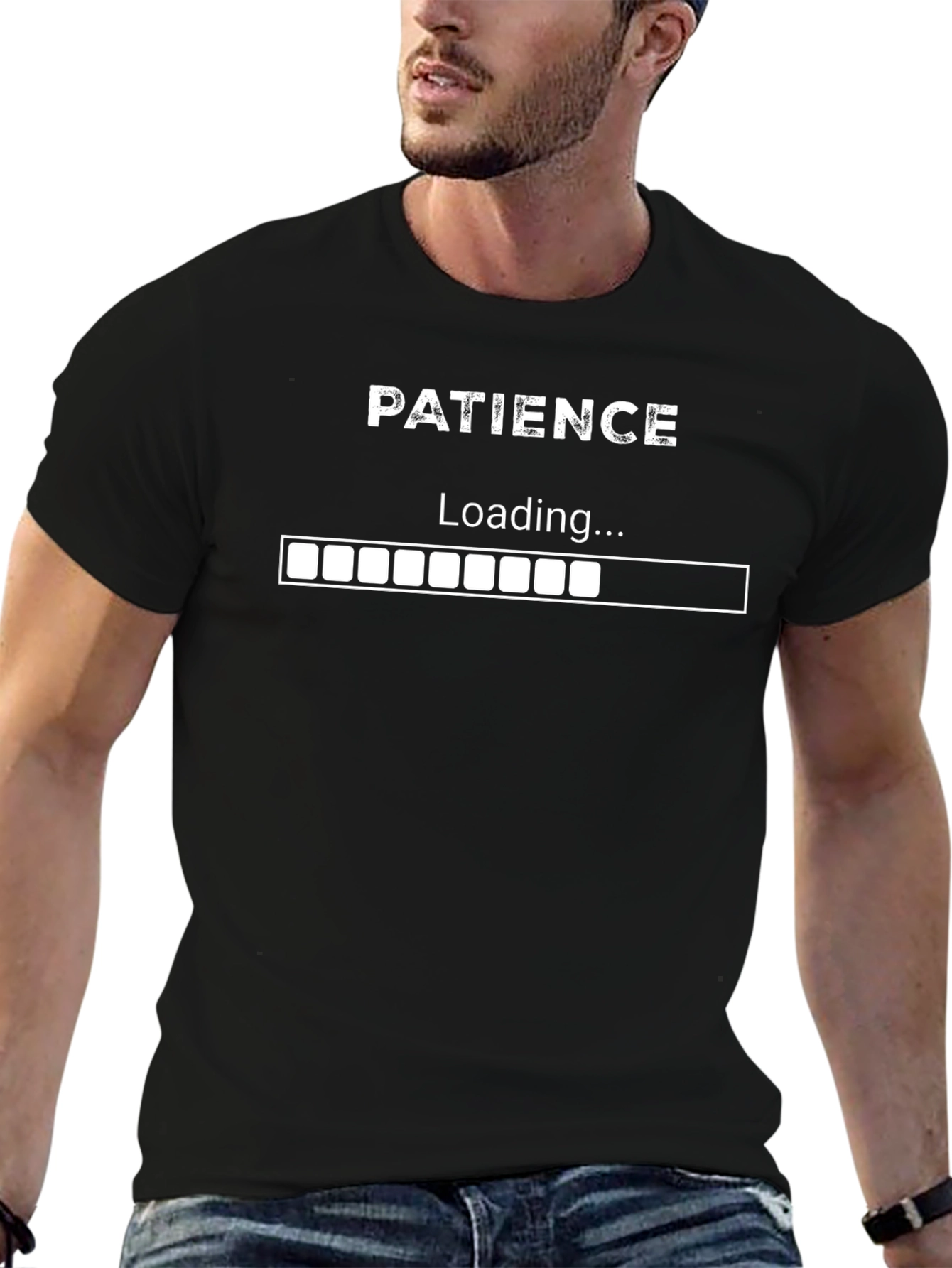 Patience Loading Funny Graphic Tee - Black