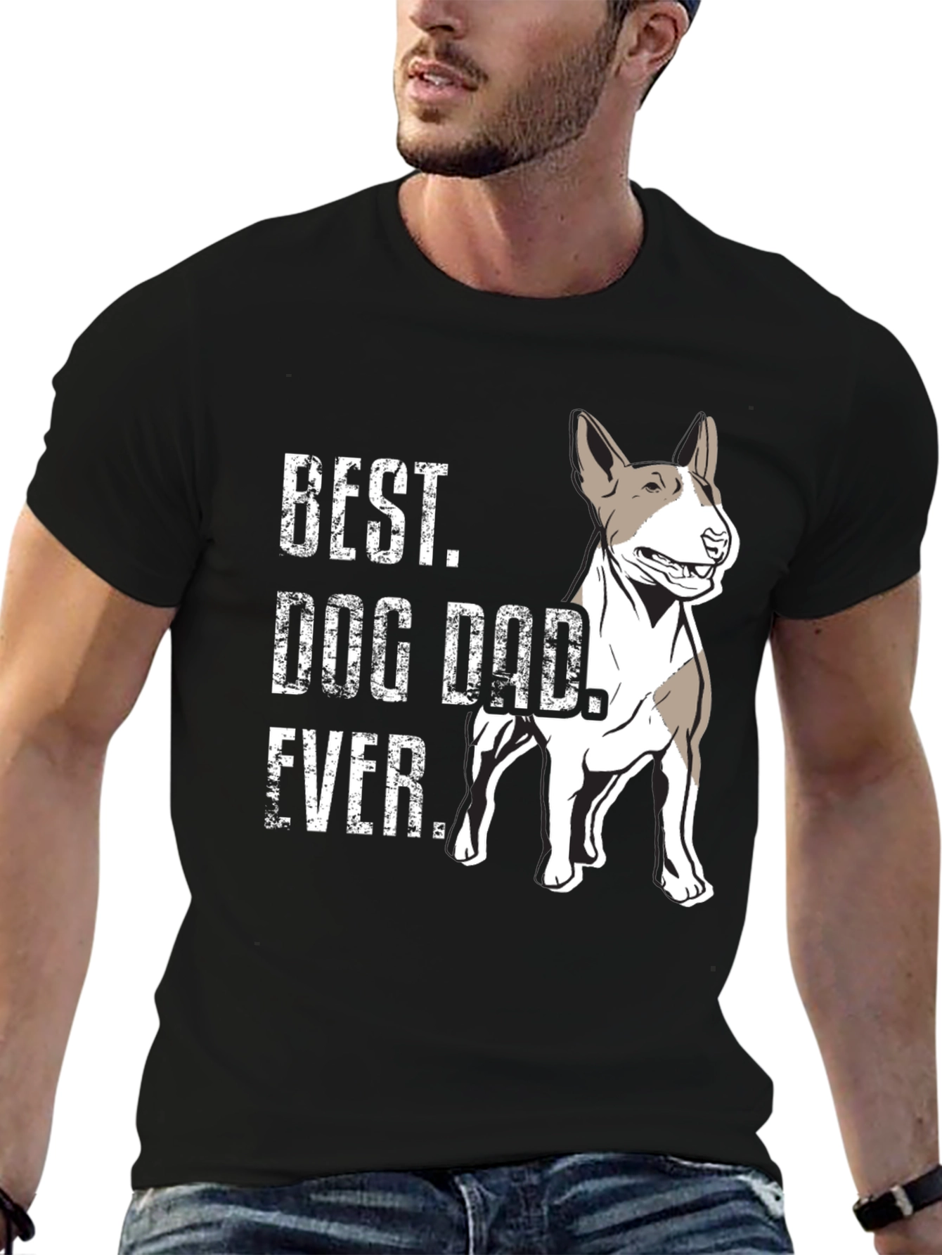 Best Dog Dad Ever T-Shirt - Bull Terrier