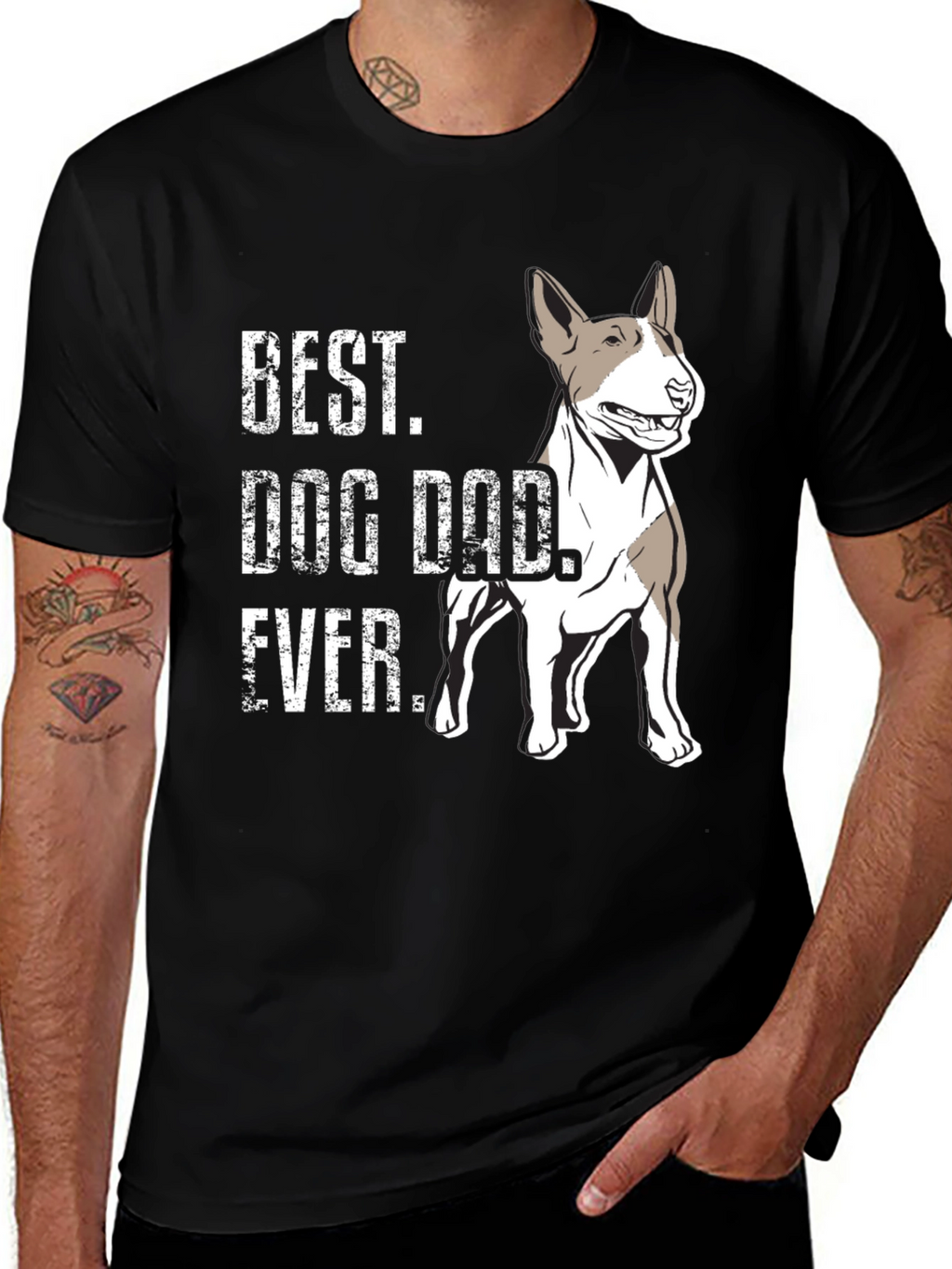 Best Dog Dad Ever T-Shirt - Bull Terrier