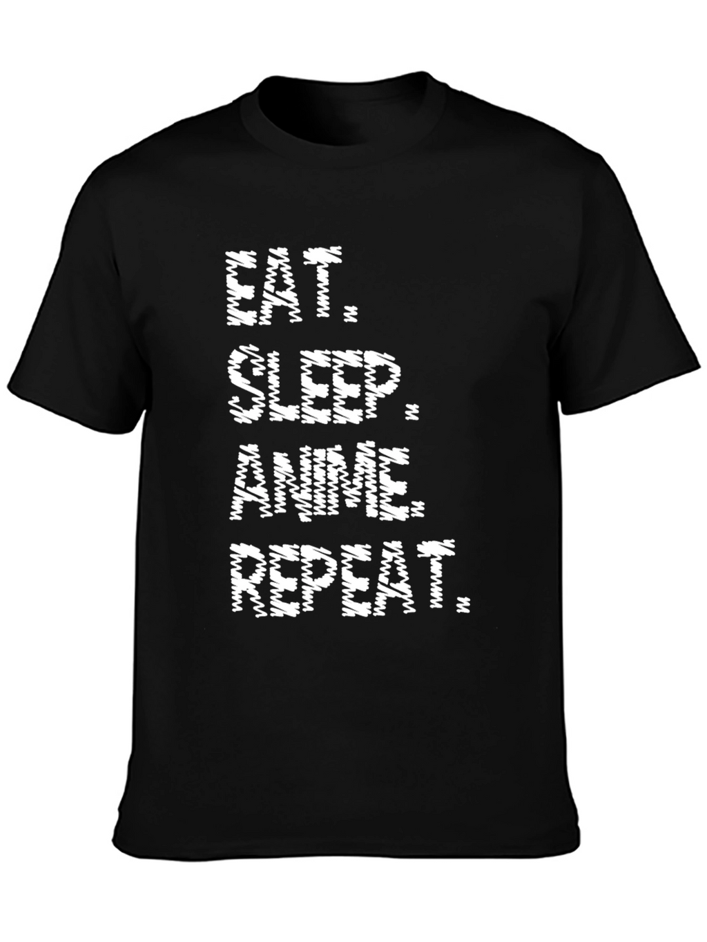 Eat Sleep Anime Repeat Black T-Shirt
