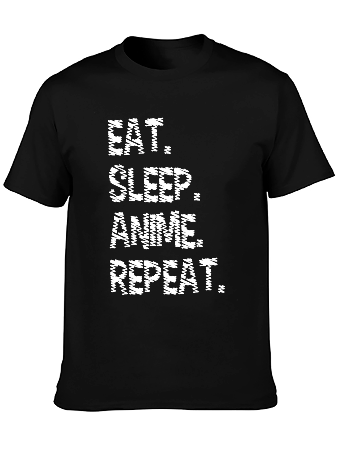 Eat Sleep Anime Repeat Black T-Shirt