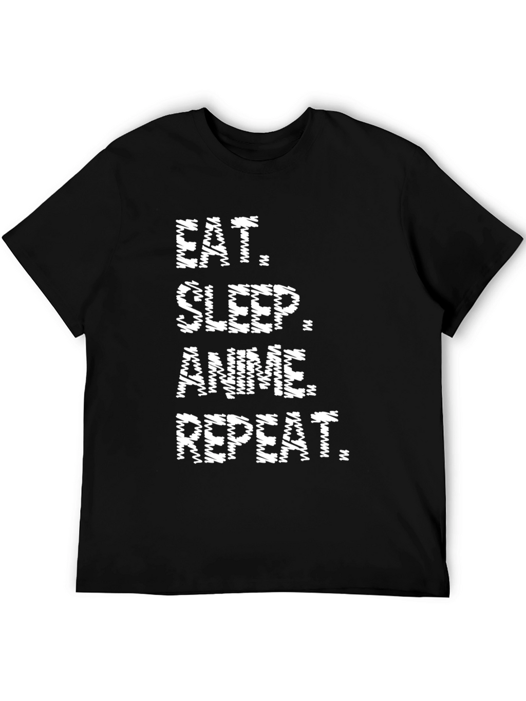 Eat Sleep Anime Repeat Black T-Shirt