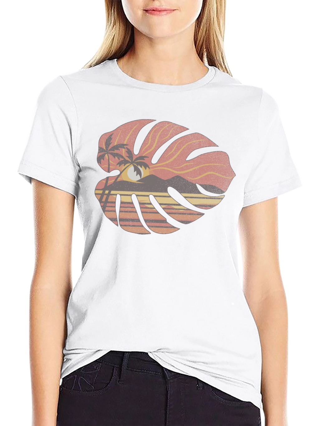 Tropical Monstera Leaf Graphic Tee