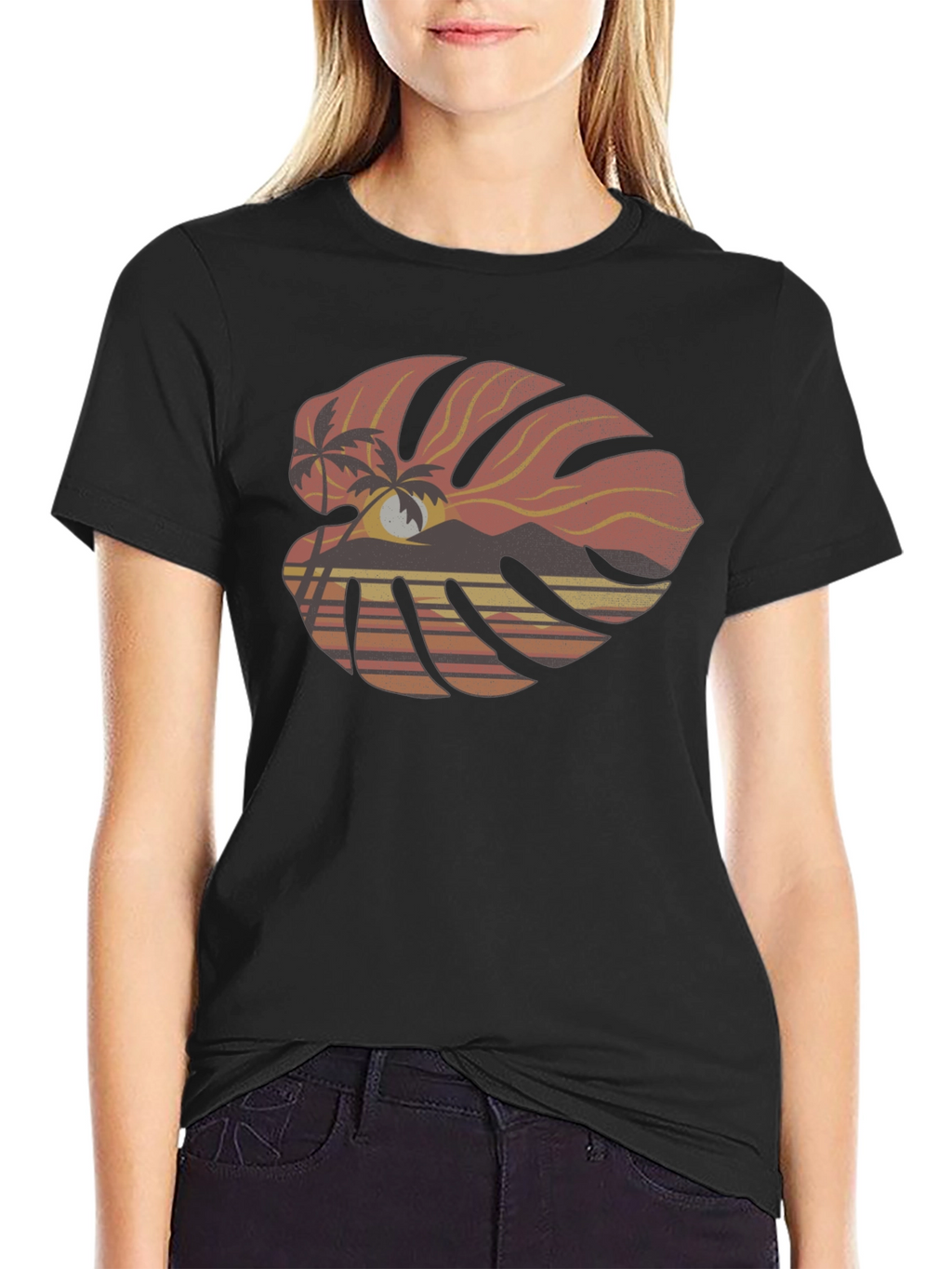 Tropical Monstera Leaf Graphic Tee