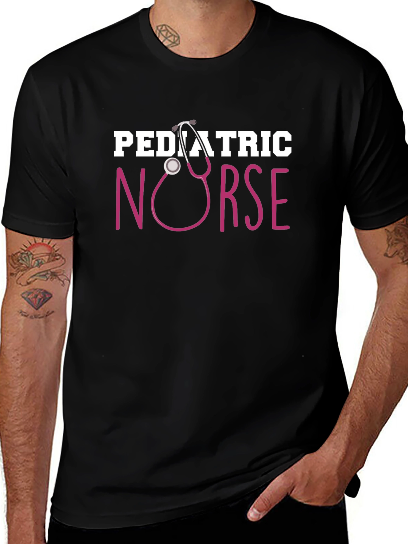 Pediatric Nurse Stethoscope Graphic T-Shirt