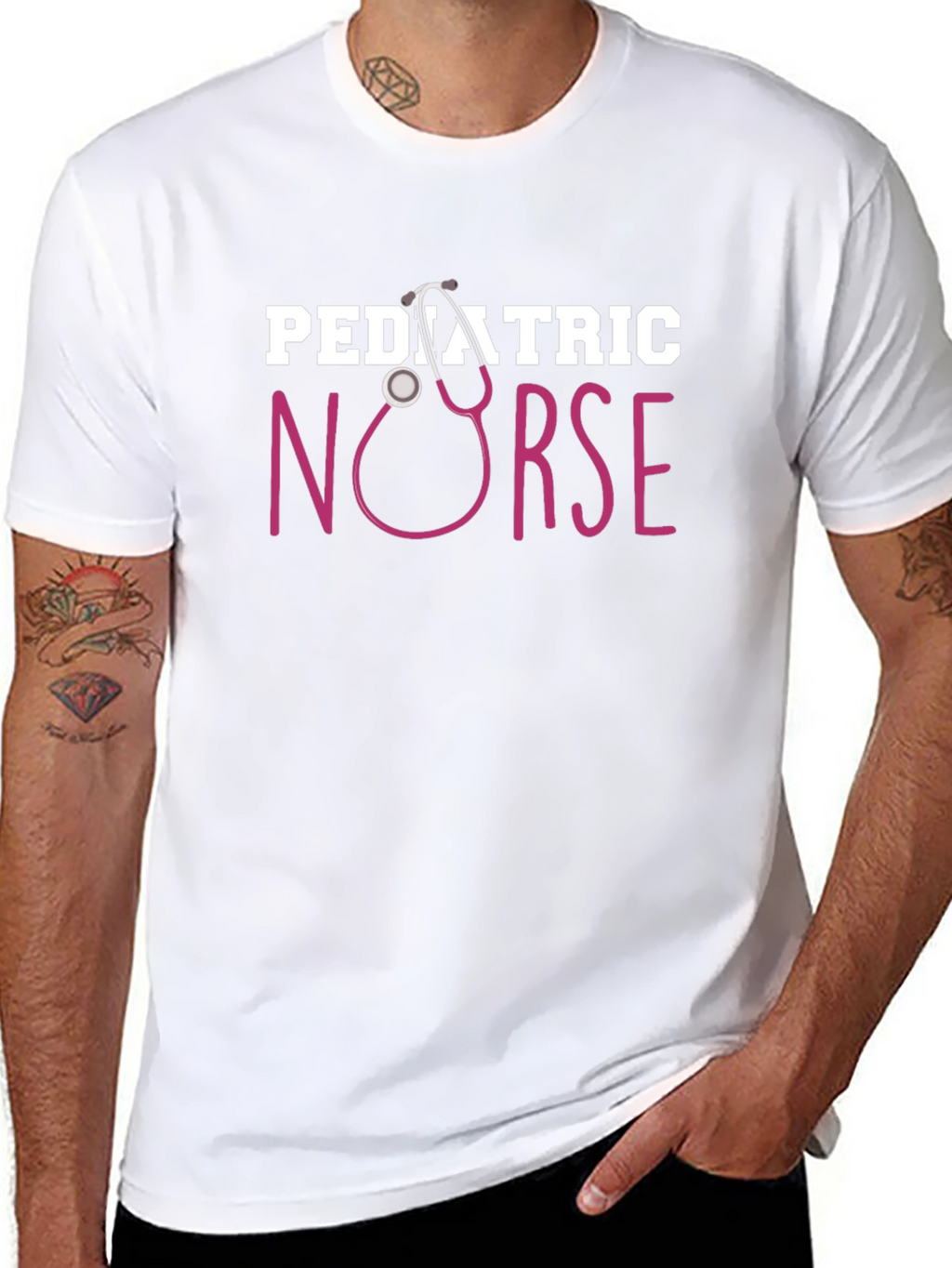 Pediatric Nurse Stethoscope Graphic T-Shirt