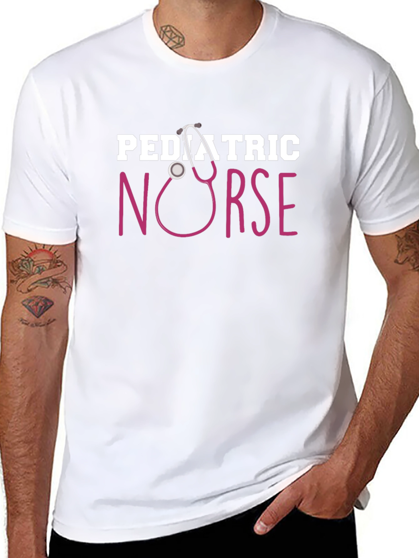 Pediatric Nurse Stethoscope Graphic T-Shirt