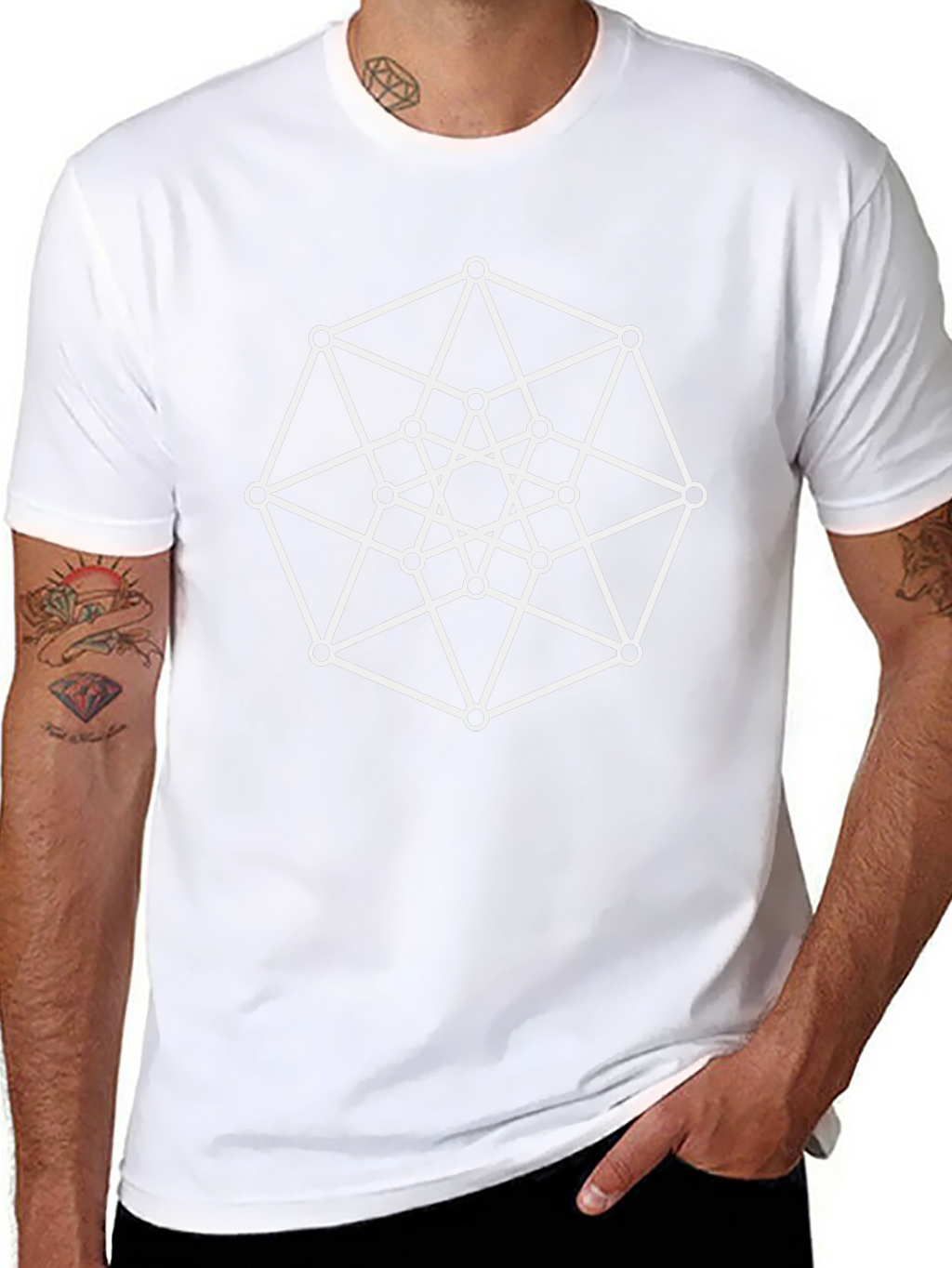 Geometric Design Black T-Shirt