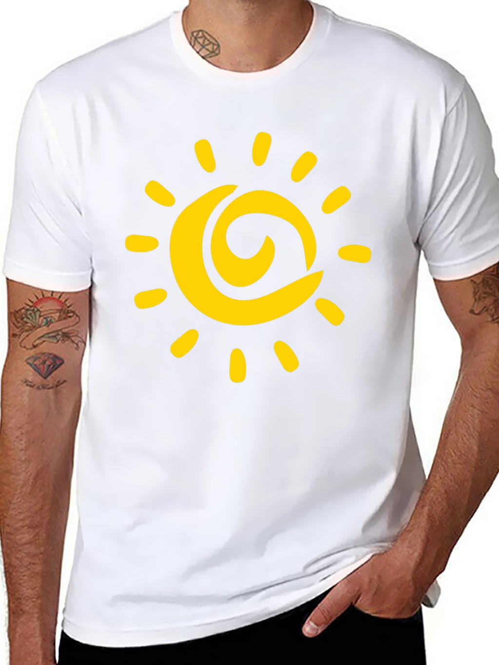 Sunny Day Graphic Tee - Black Cotton T-Shirt