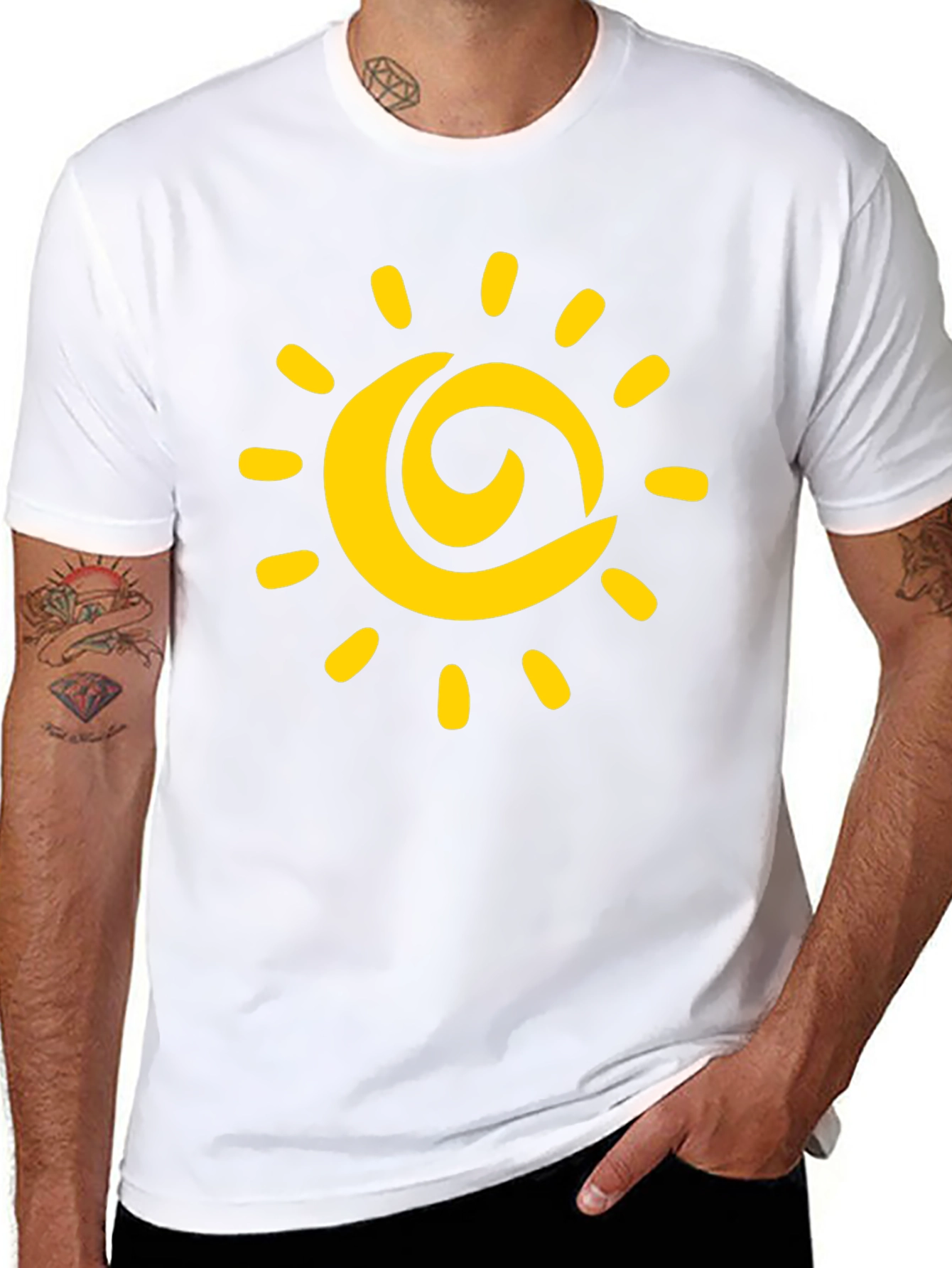 Sunny Day Graphic Tee - Black Cotton T-Shirt