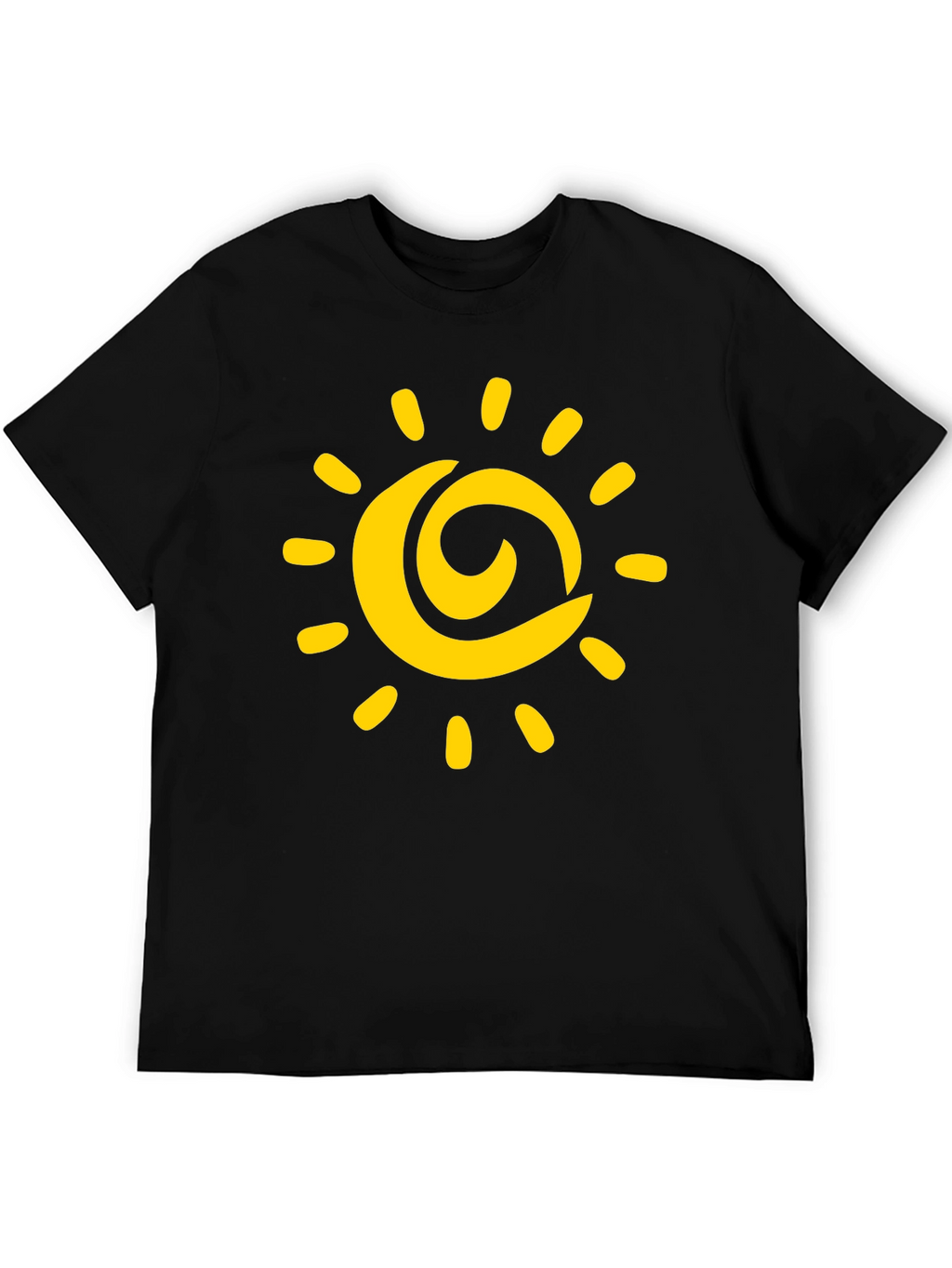 Sunny Day Graphic Tee - Black Cotton T-Shirt