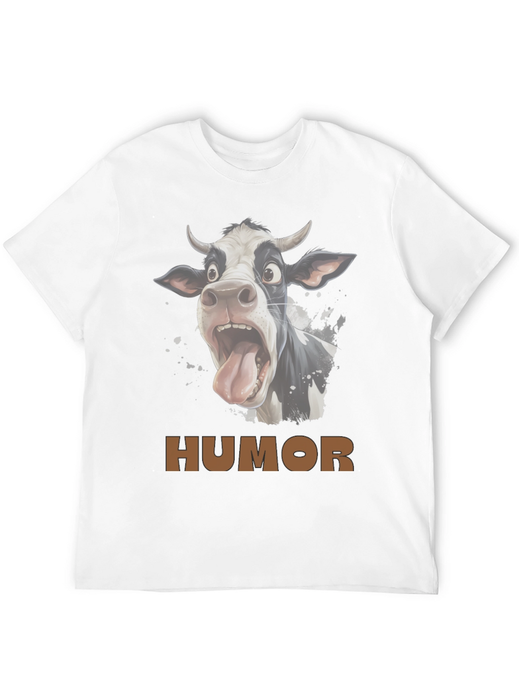 Humorous Cow Graphic T-Shirt - Black