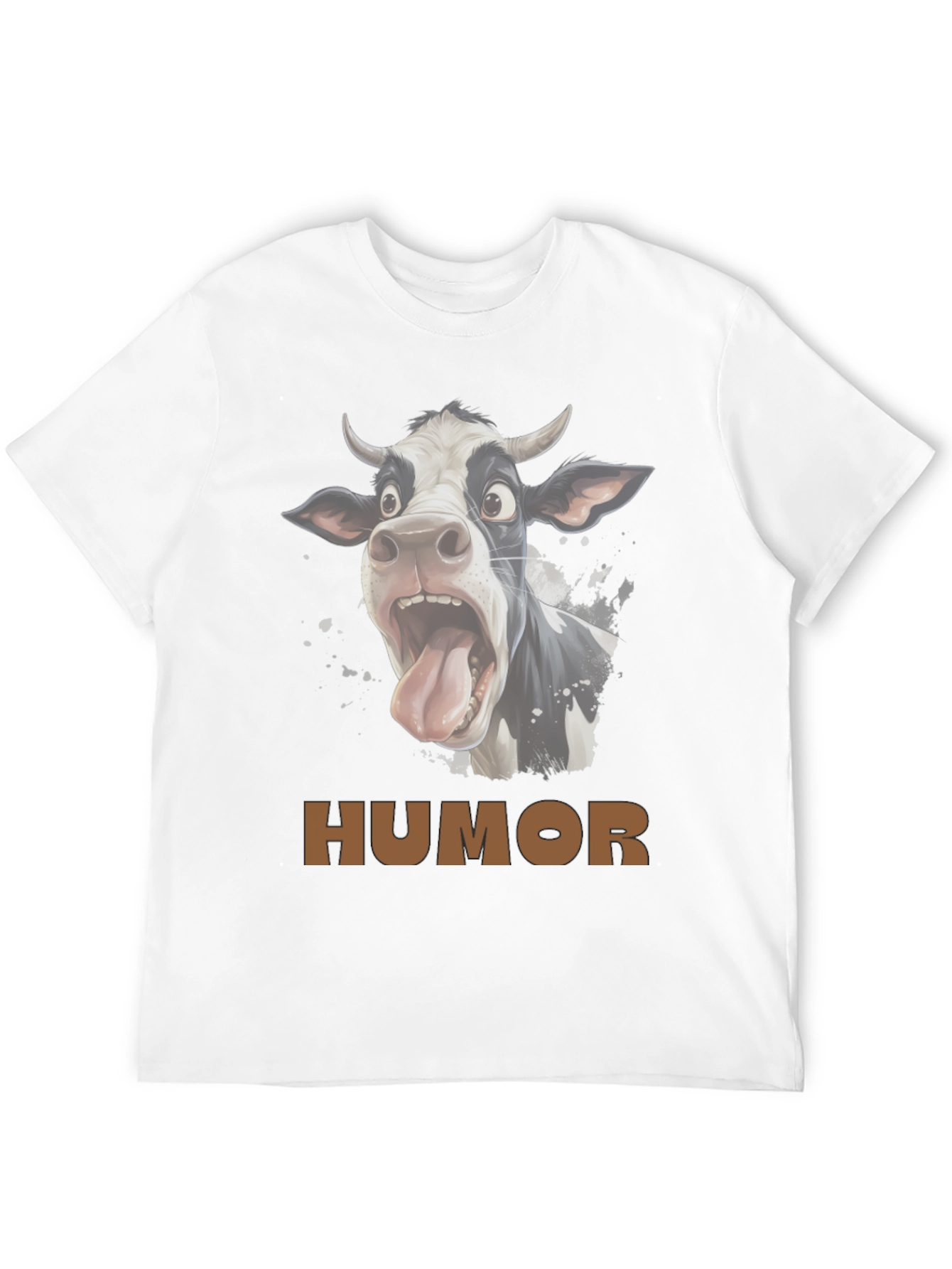 Humorous Cow Graphic T-Shirt - Black