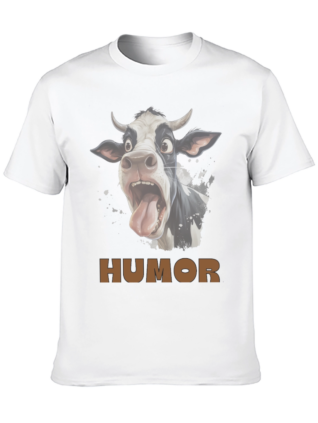Humorous Cow Graphic T-Shirt - Black