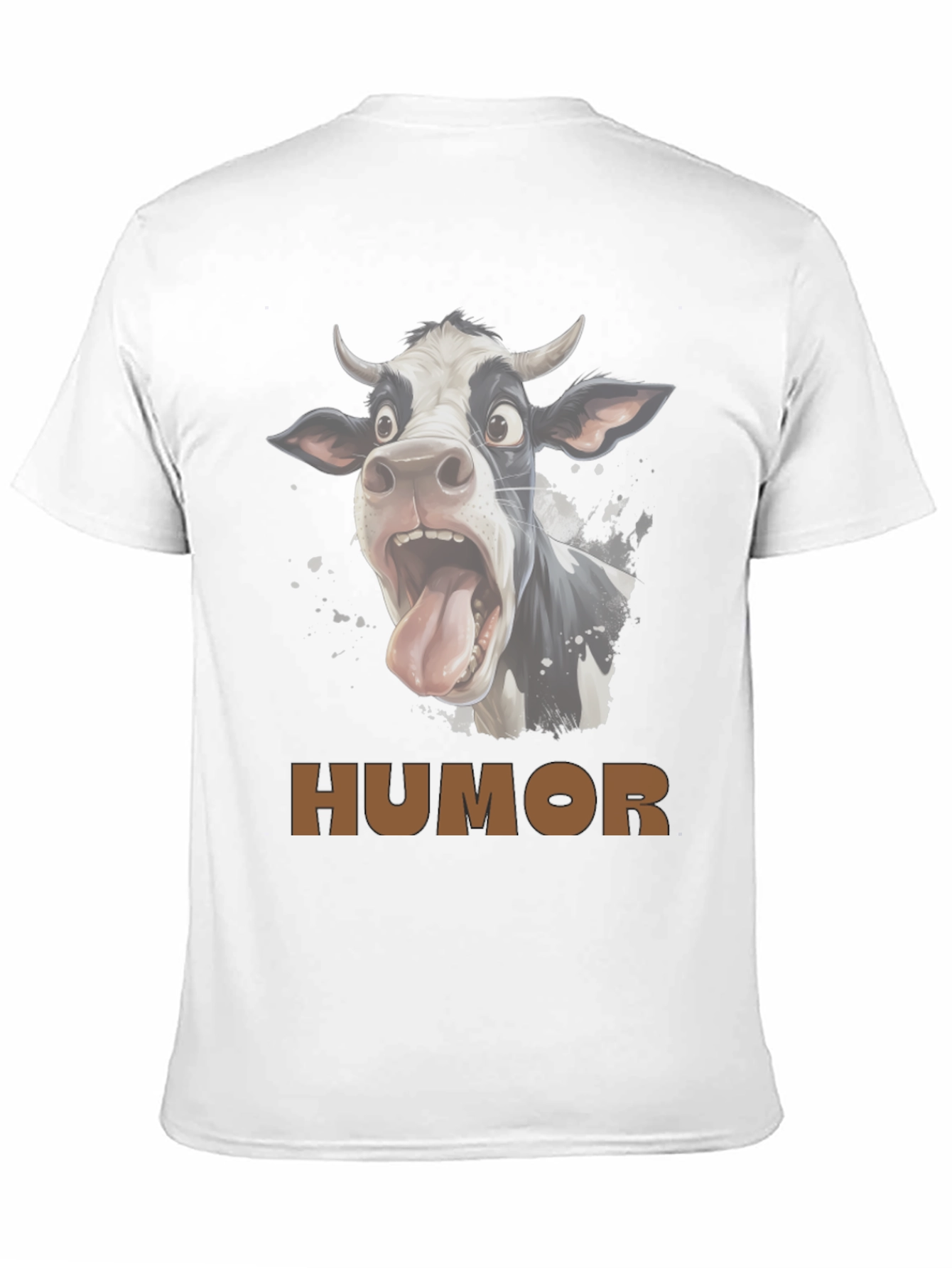 Humorous Cow Graphic T-Shirt - Black