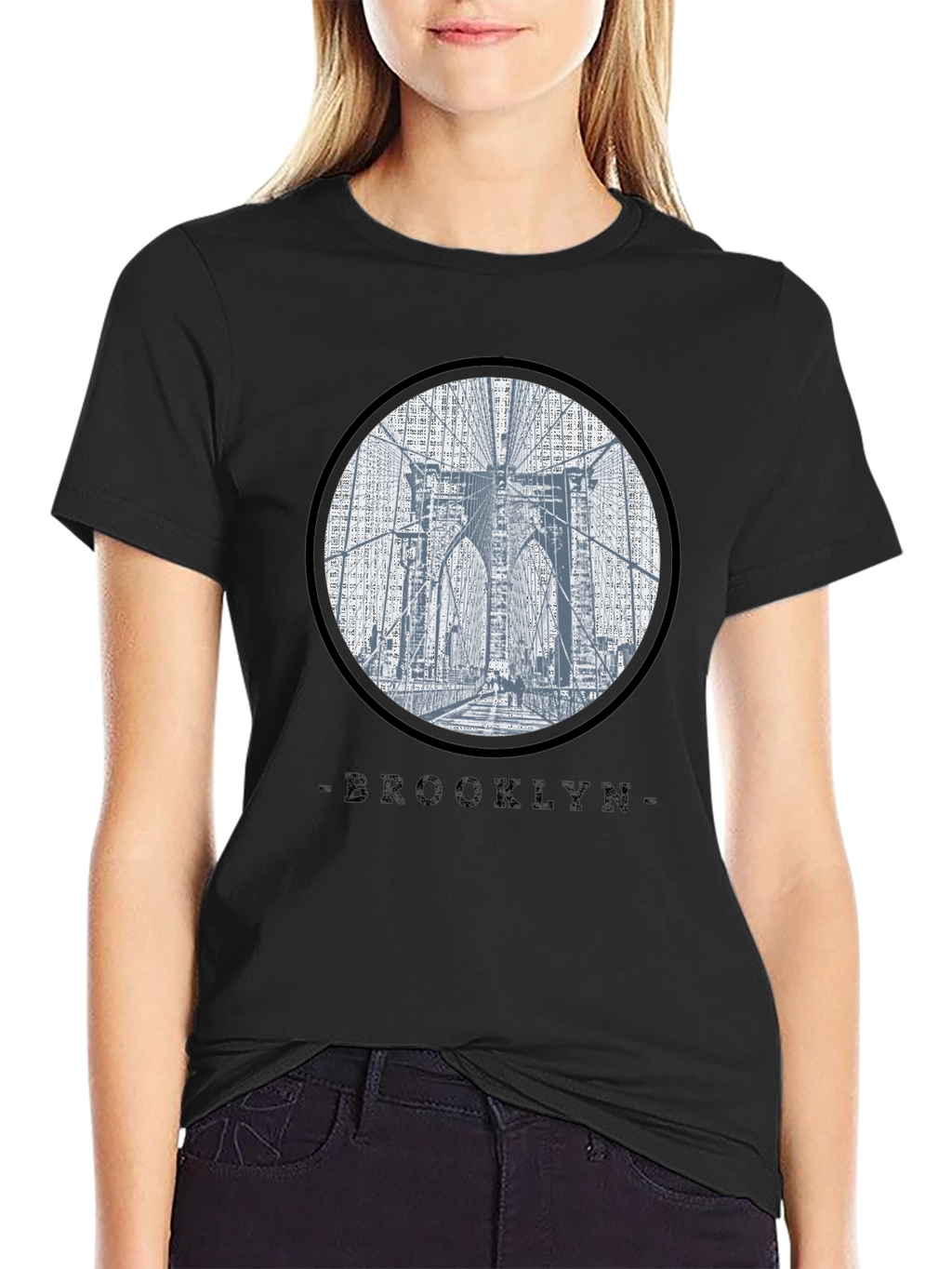 Brooklyn Bridge Graphic Black T-Shirt
