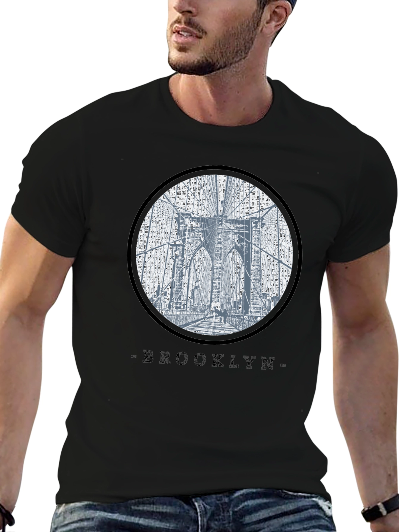 Brooklyn Bridge Graphic Black T-Shirt