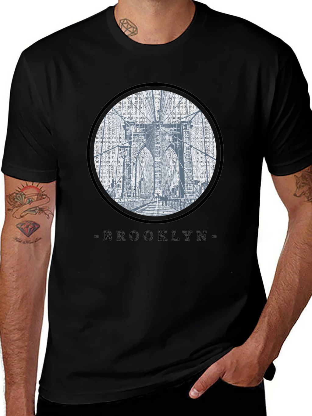 Brooklyn Bridge Graphic Black T-Shirt