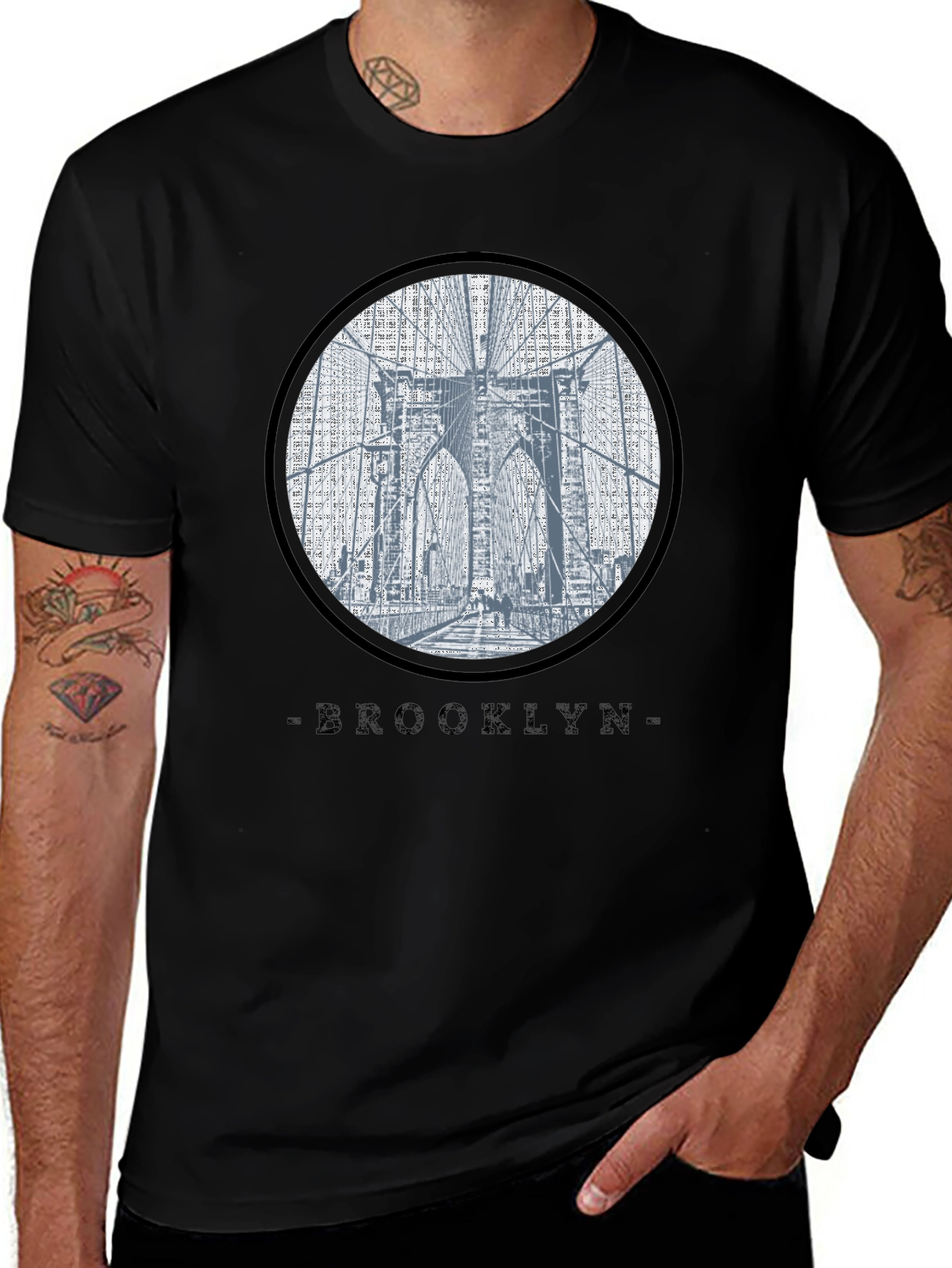 Brooklyn Bridge Graphic Black T-Shirt