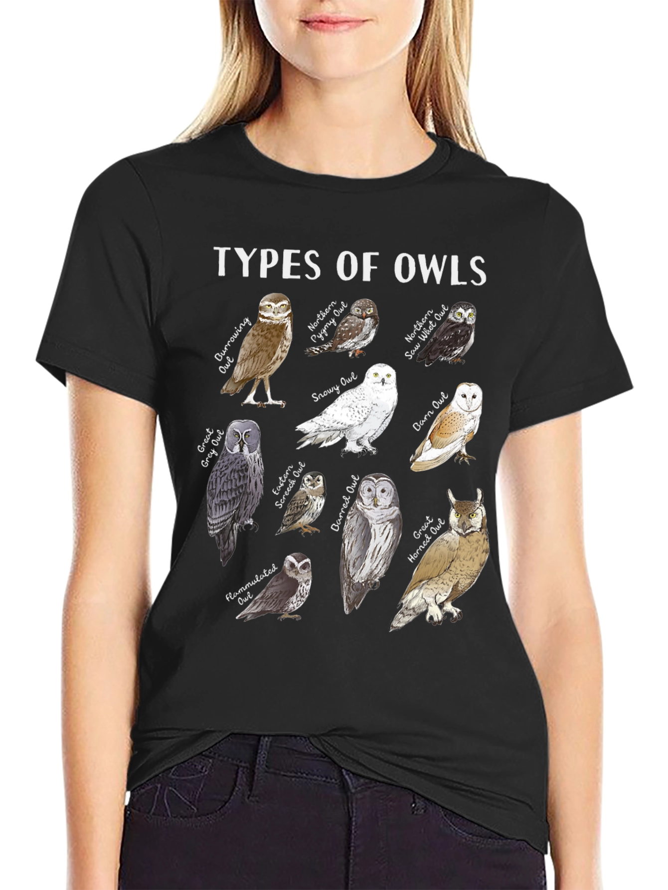 Types of Owls Graphic T-Shirt - Bird Lover Tee