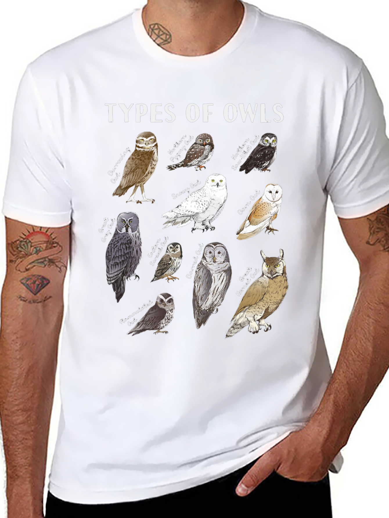 Types of Owls Graphic T-Shirt - Bird Lover Tee