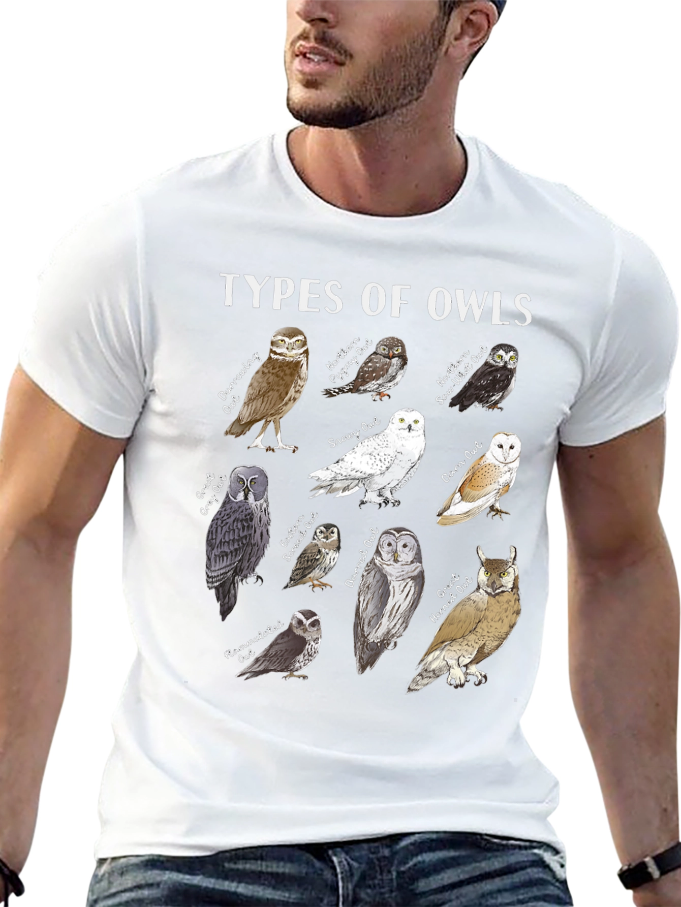 Types of Owls Graphic T-Shirt - Bird Lover Tee