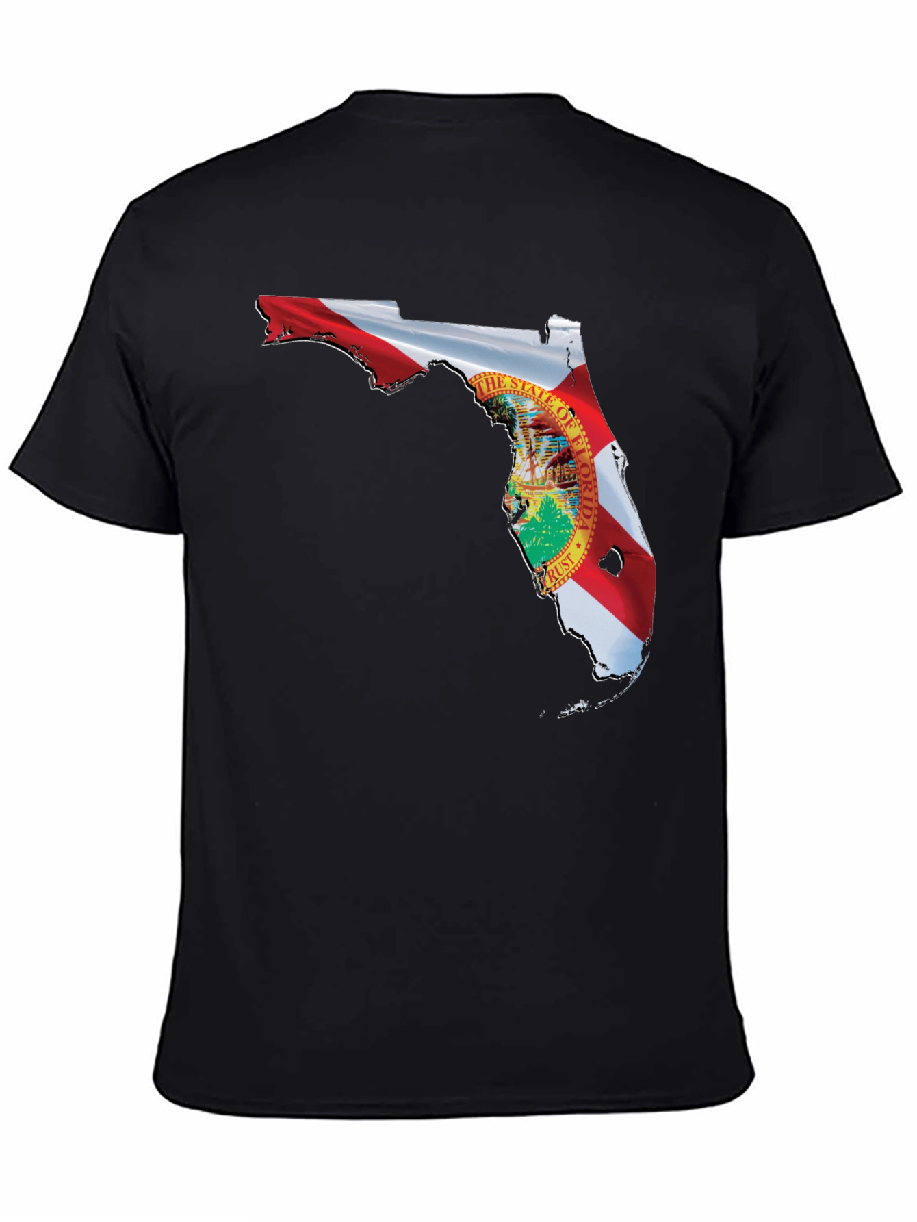 Florida Flag Map Black T-Shirt