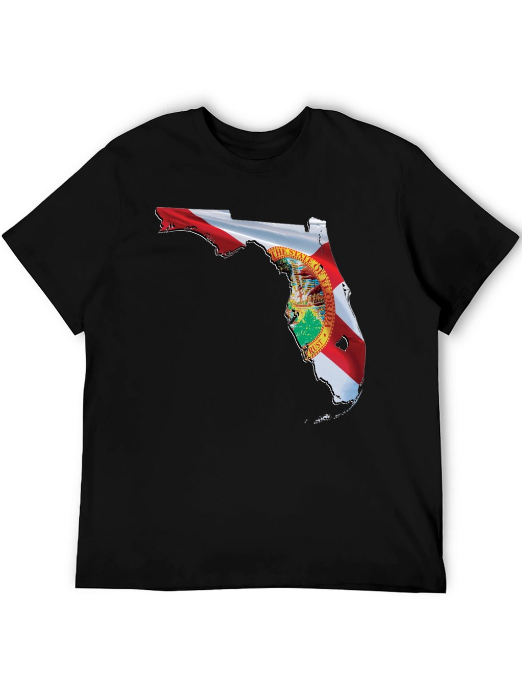Florida Flag Map Black T-Shirt