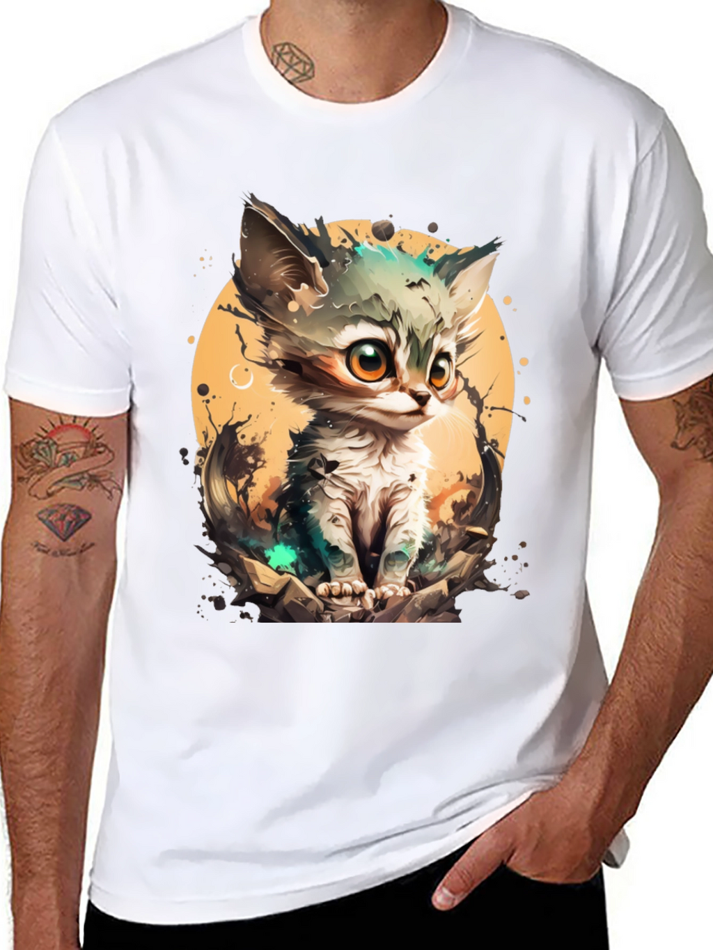 Cartoon Cat Graphic Tee - Cute & Stylish