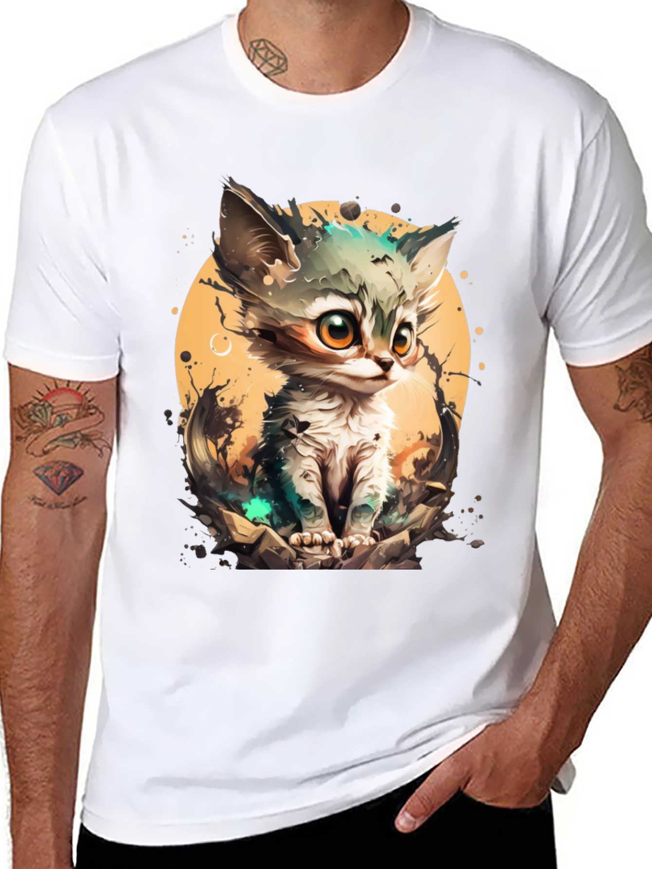 Cartoon Cat Graphic Tee - Cute & Stylish