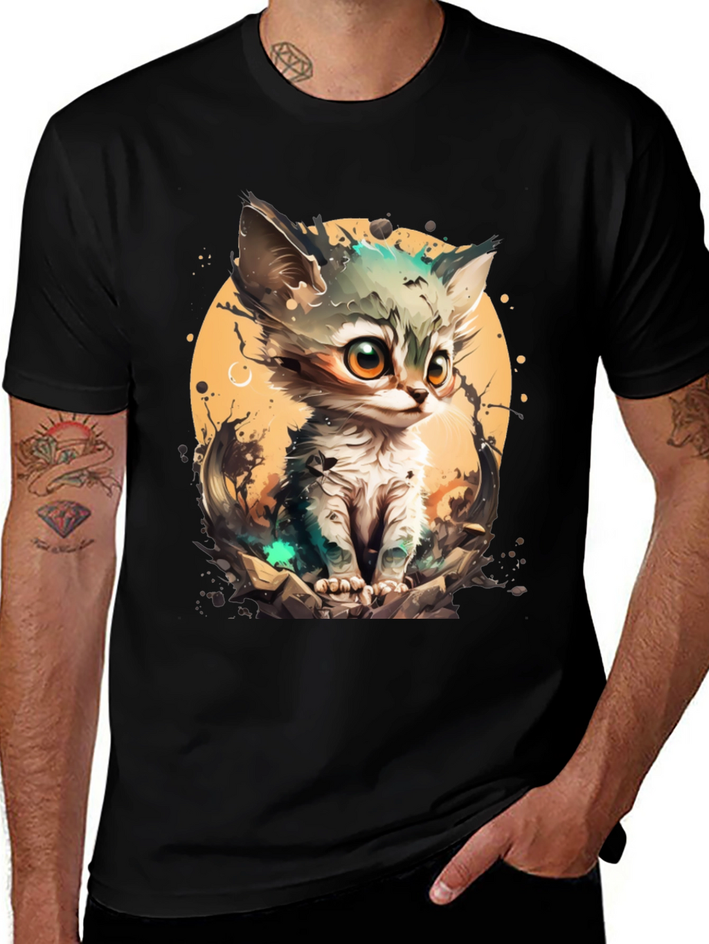 Cartoon Cat Graphic Tee - Cute & Stylish