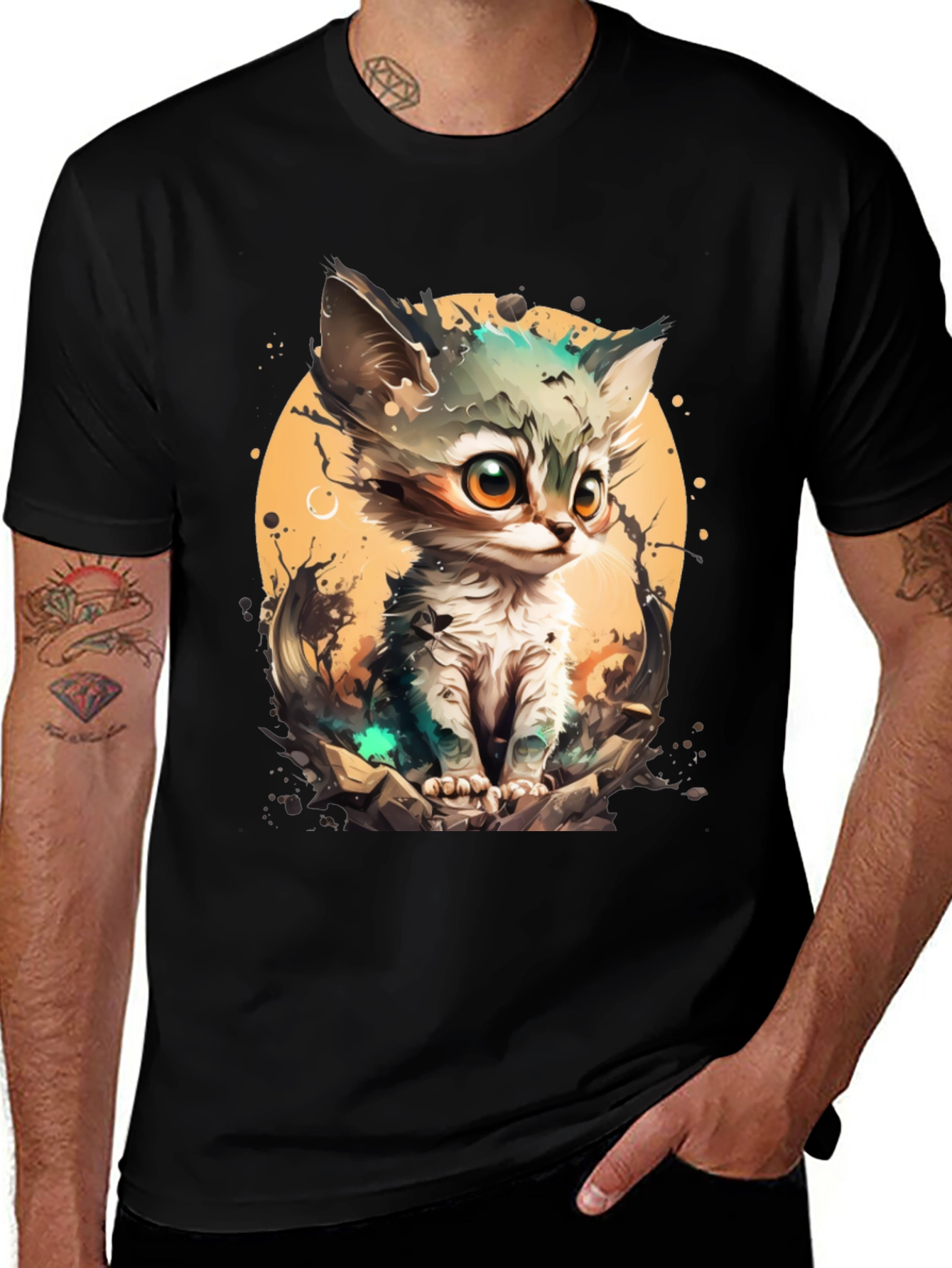 Cartoon Cat Graphic Tee - Cute & Stylish