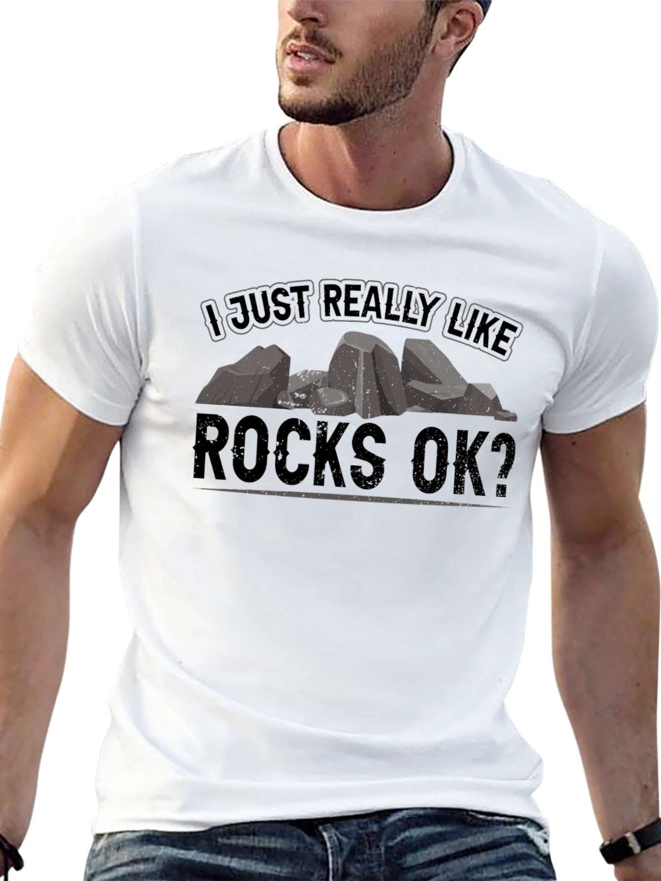 I Just Really Like Rocks OK? Black T-Shirt