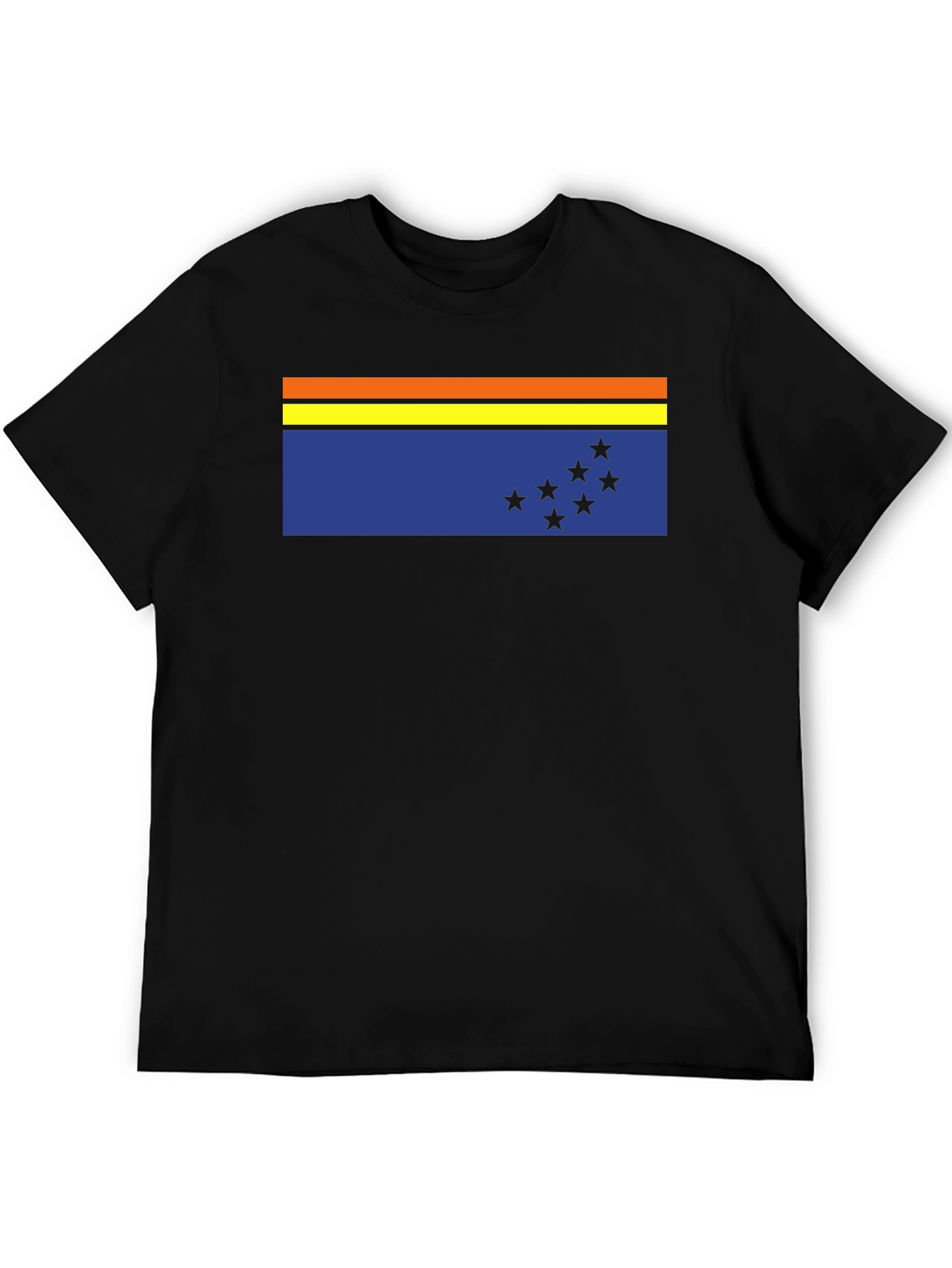 Flag Graphic Tee - Casual Black T-Shirt