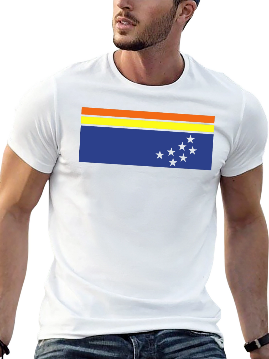 Flag Graphic Tee - Casual Black T-Shirt