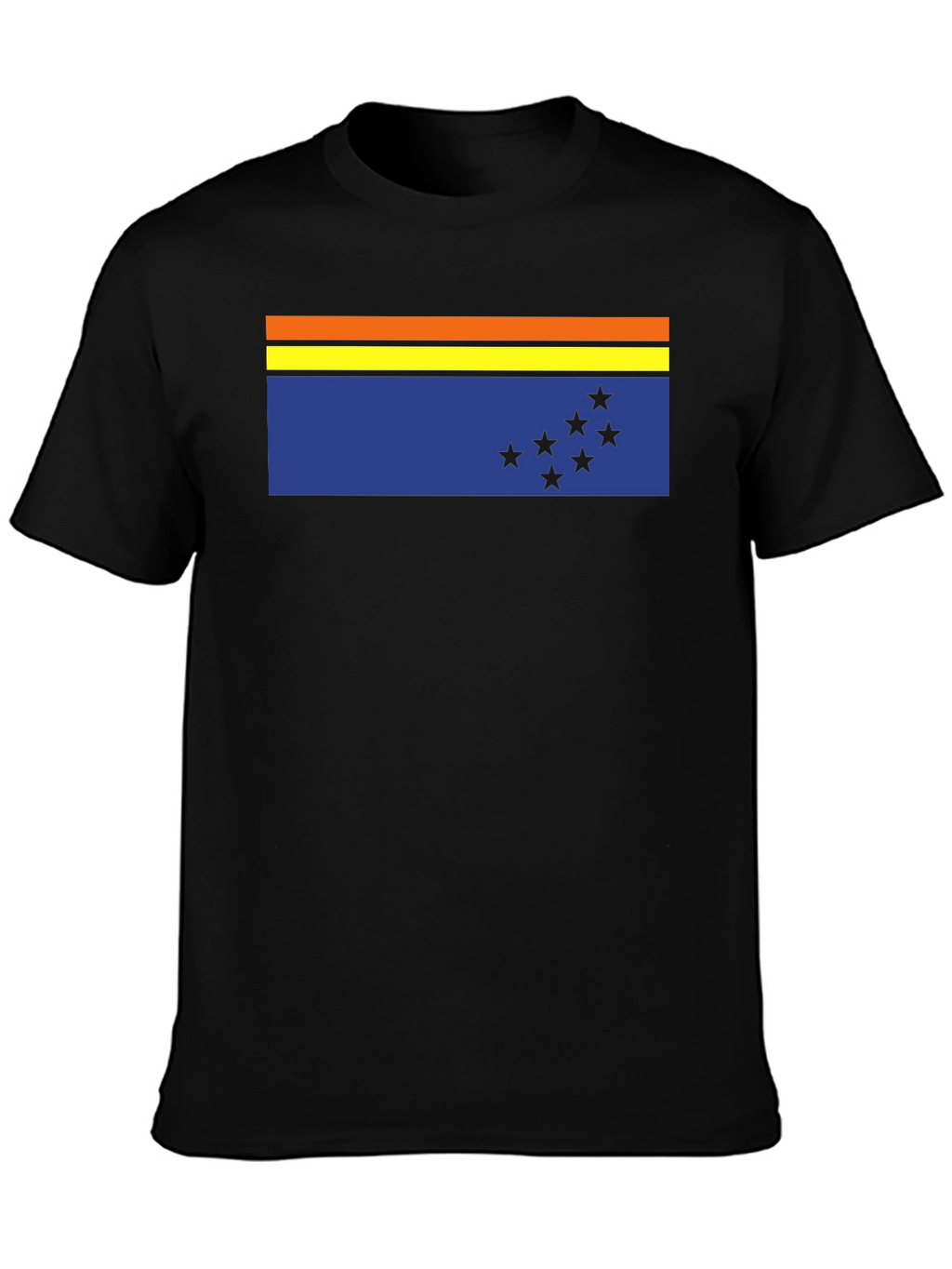 Flag Graphic Tee - Casual Black T-Shirt