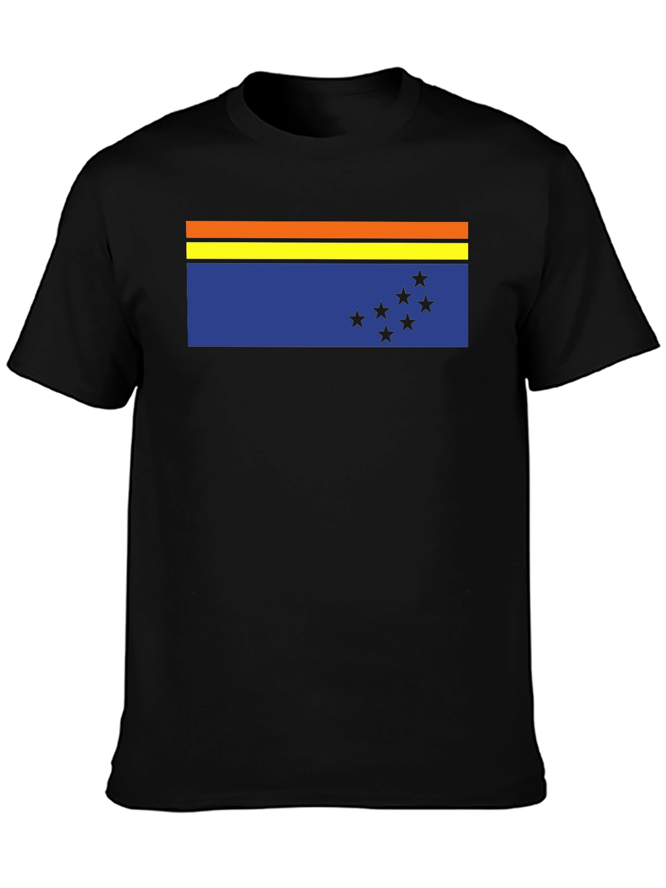 Flag Graphic Tee - Casual Black T-Shirt
