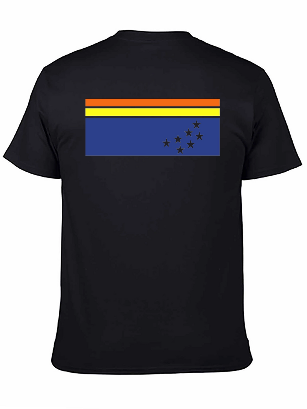 Flag Graphic Tee - Casual Black T-Shirt