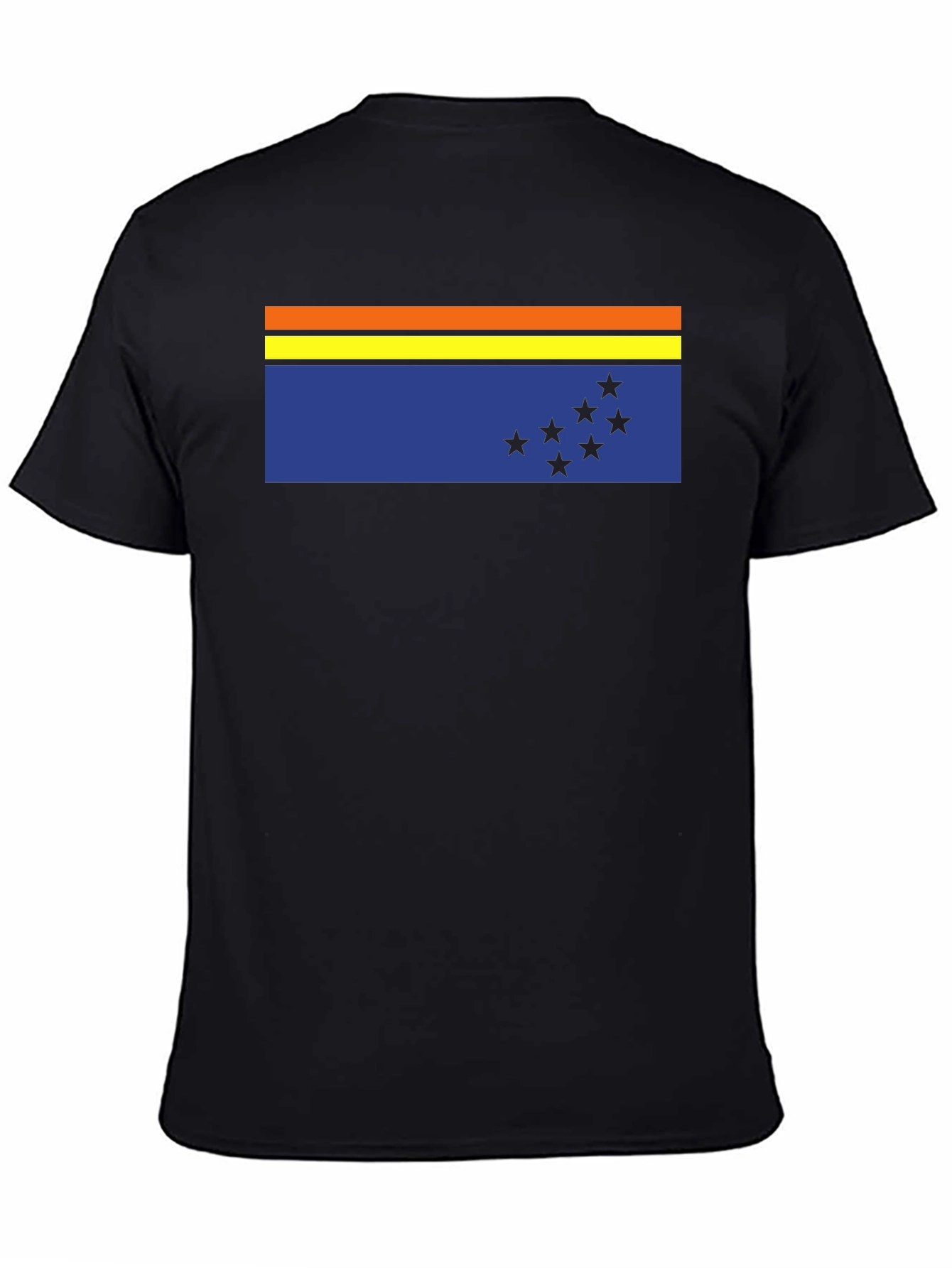 Flag Graphic Tee - Casual Black T-Shirt