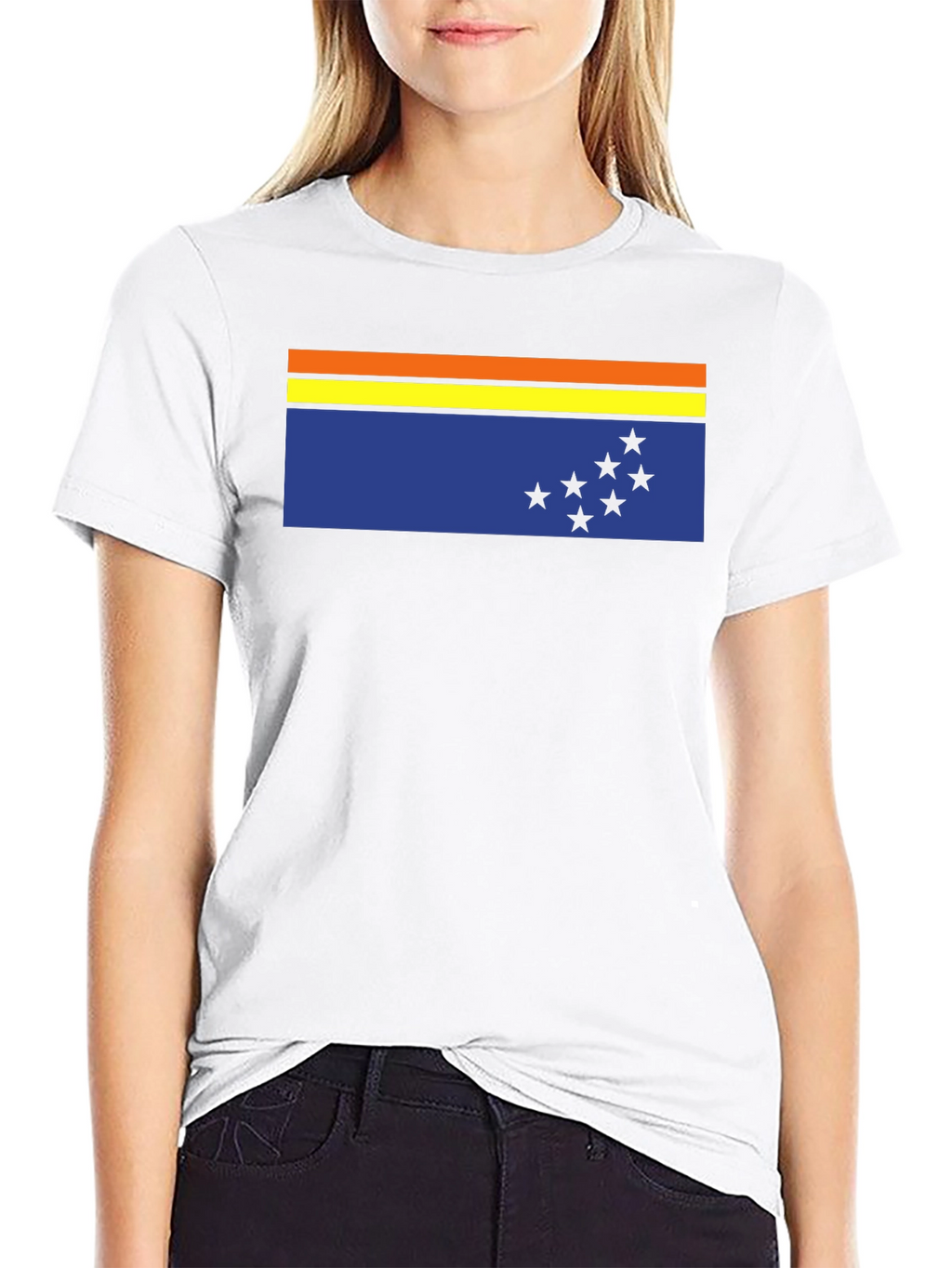 Flag Graphic Tee - Casual Black T-Shirt
