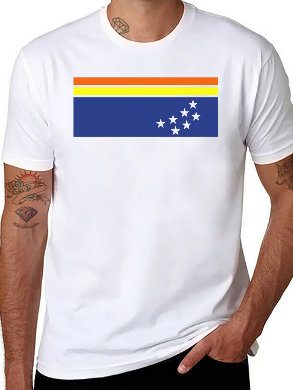 Flag Graphic Tee - Casual Black T-Shirt