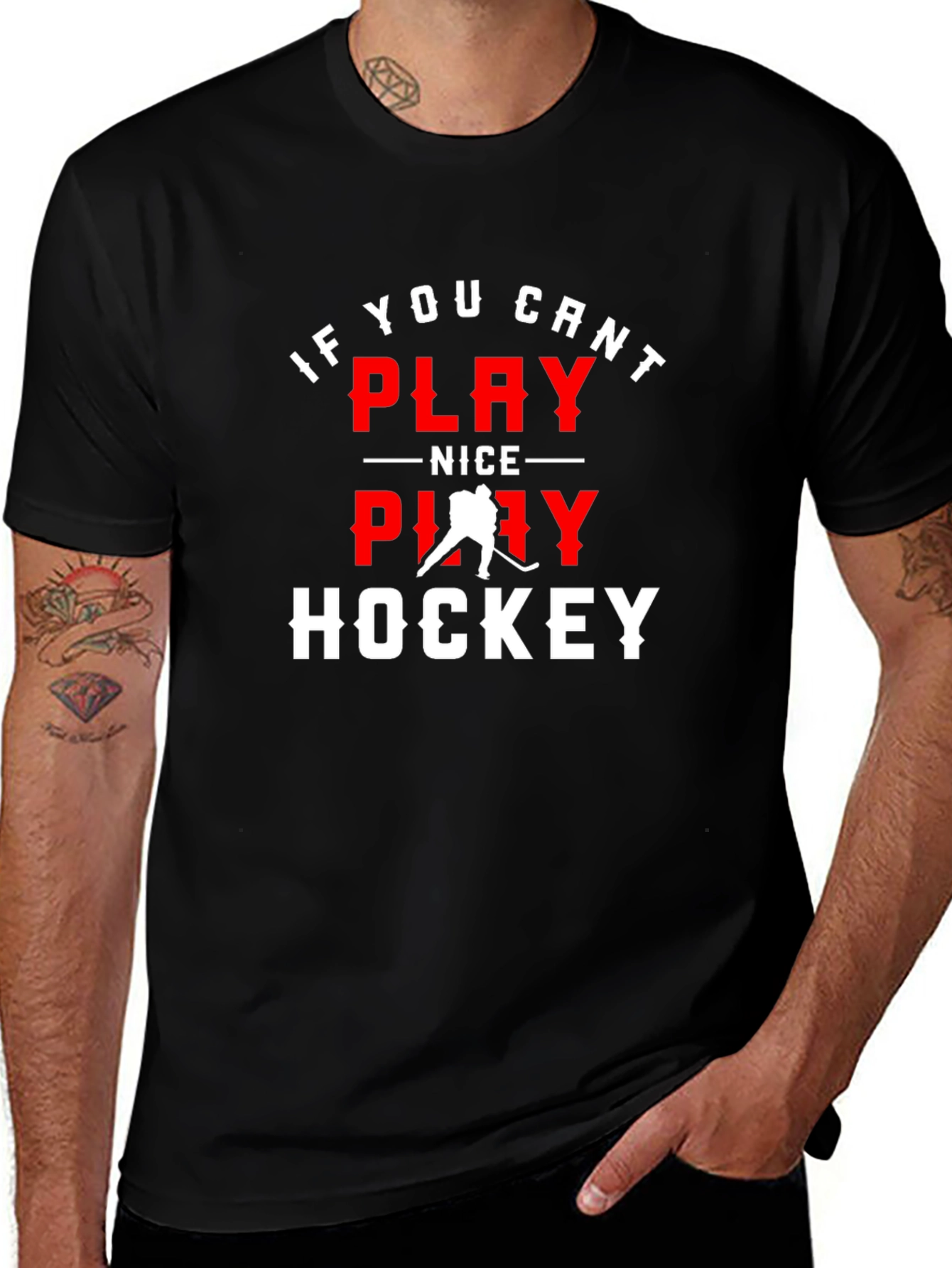If You Cant Play Nice Play Hockey Graphic Tee