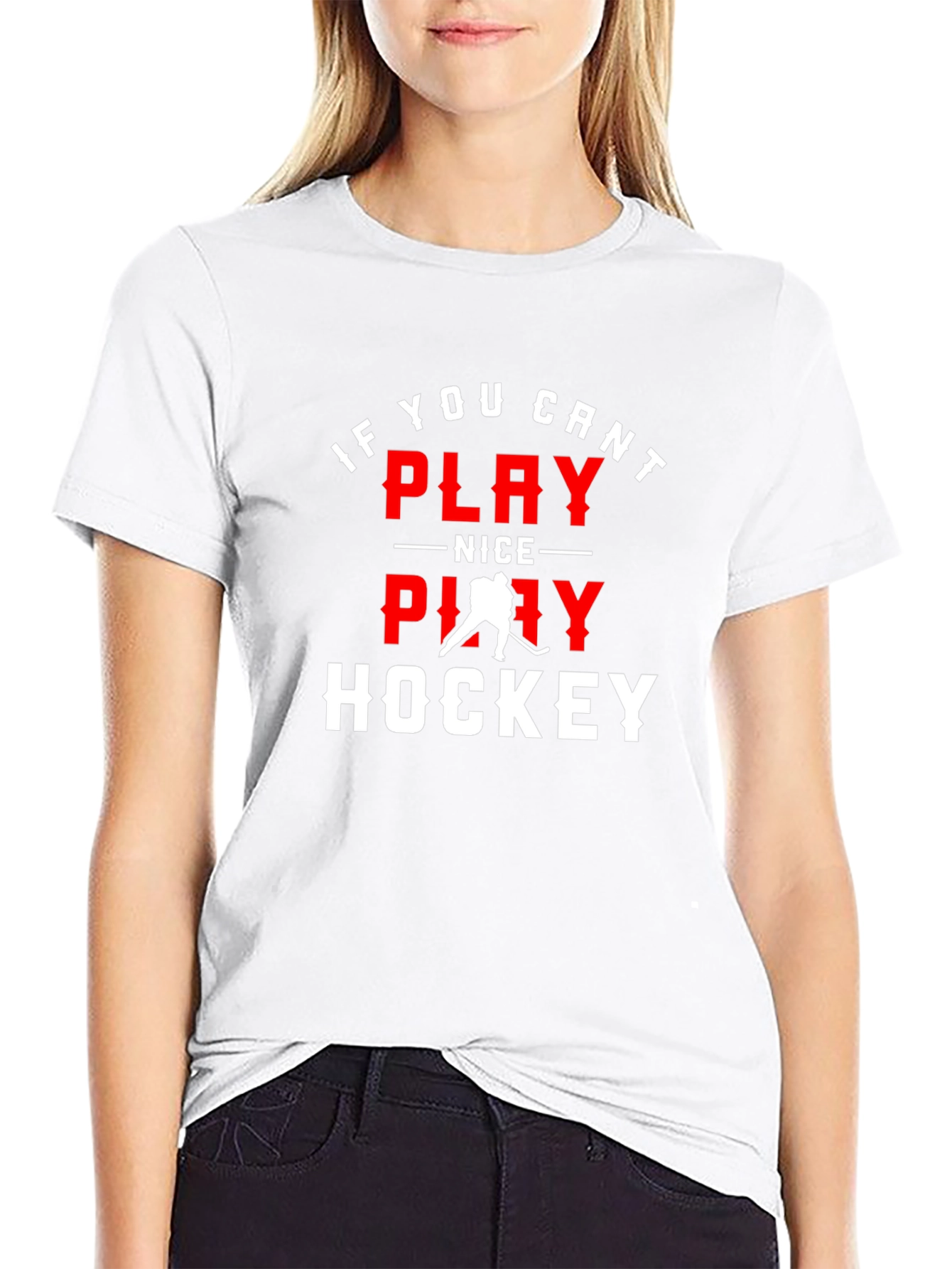 If You Cant Play Nice Play Hockey Graphic Tee
