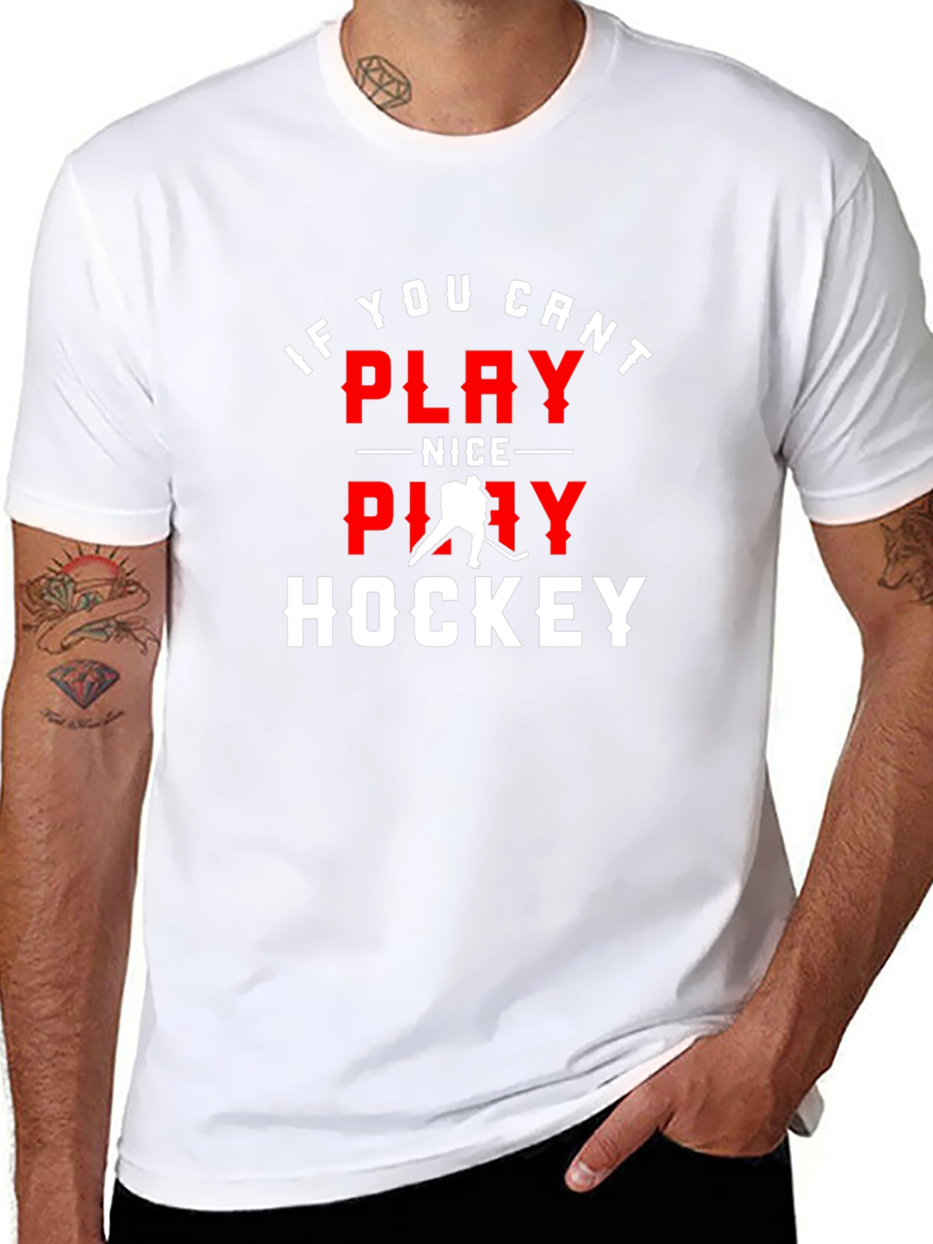 If You Cant Play Nice Play Hockey Graphic Tee