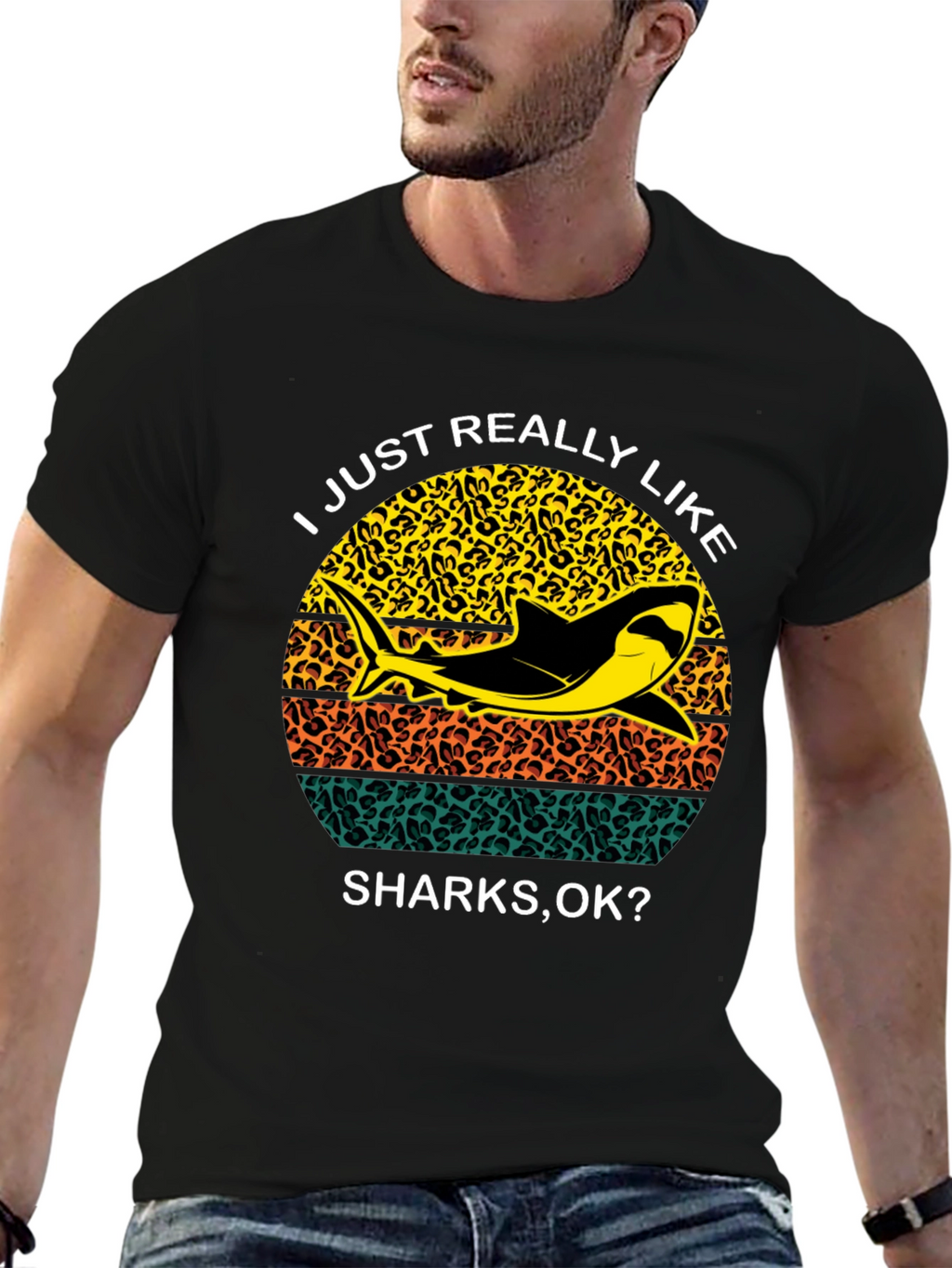 Shark Lover T-Shirt - Leopard Print