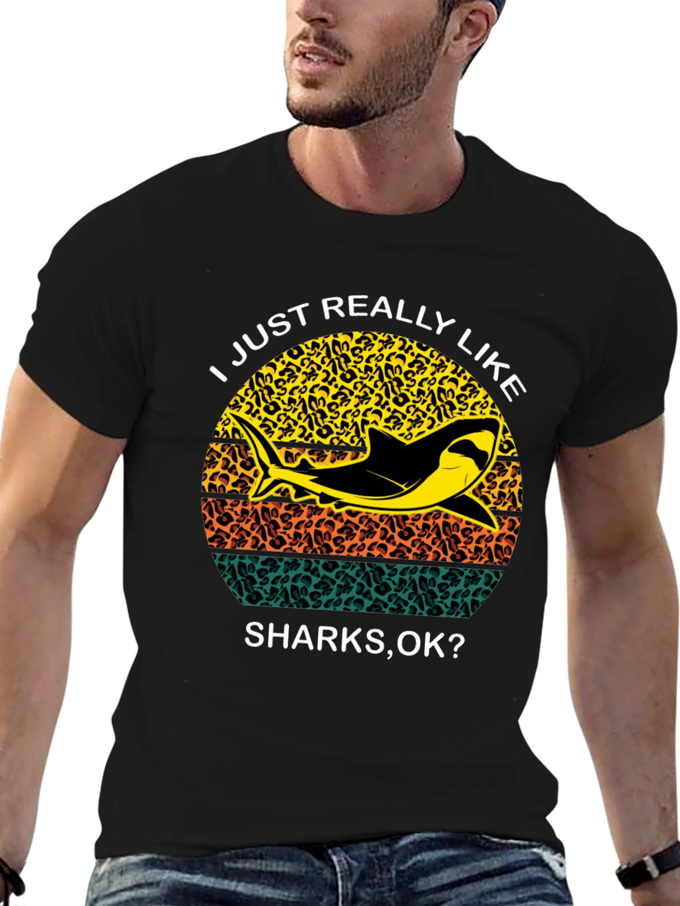 Shark Lover T-Shirt - Leopard Print