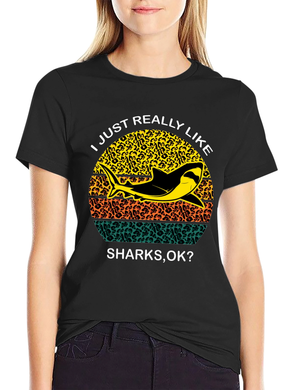 Shark Lover T-Shirt - Leopard Print