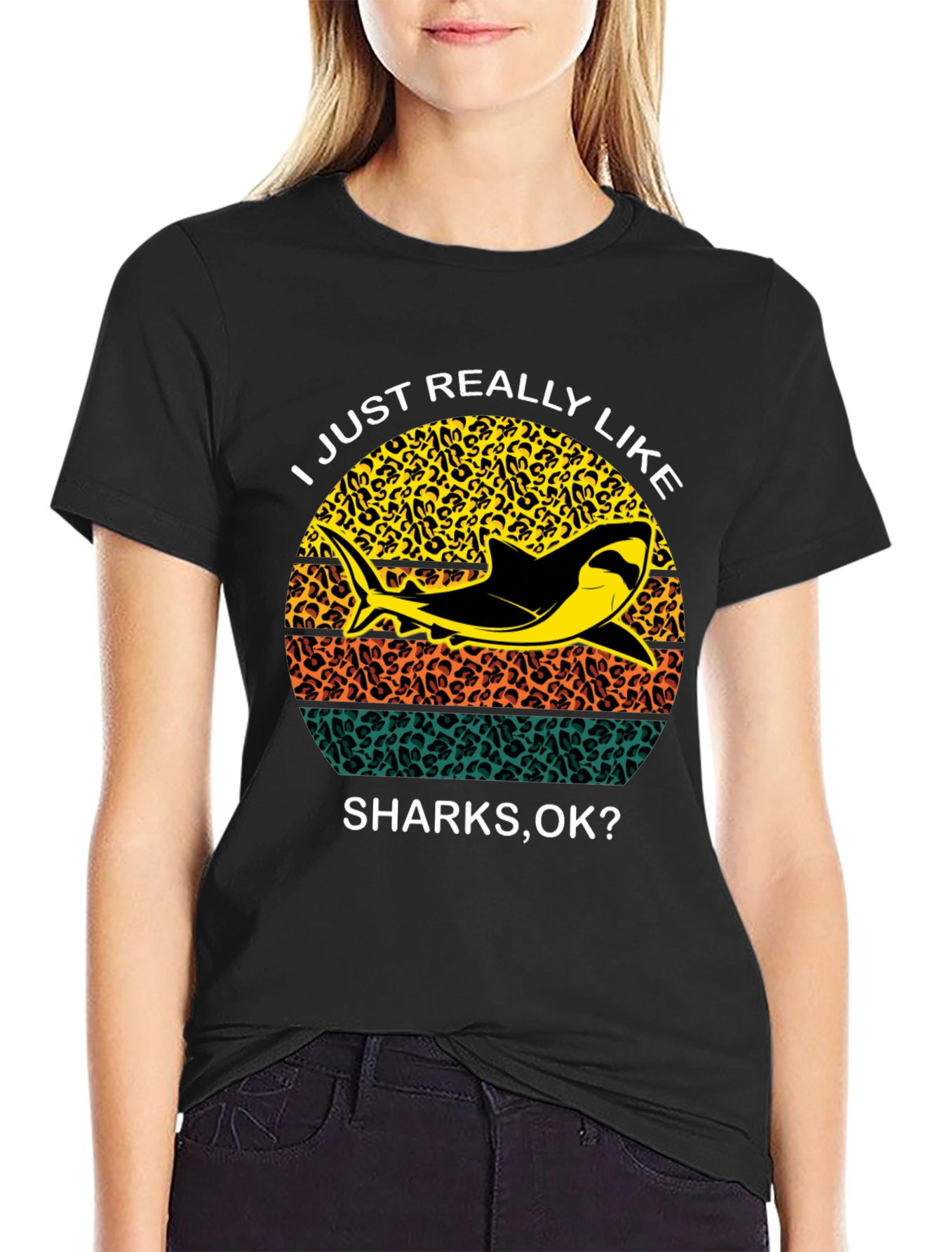 Shark Lover T-Shirt - Leopard Print