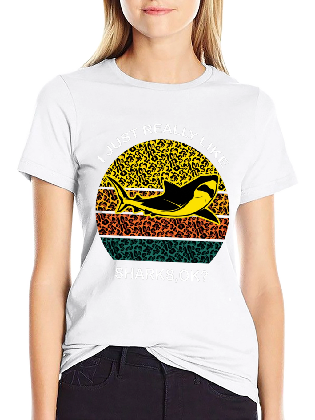 Shark Lover T-Shirt - Leopard Print